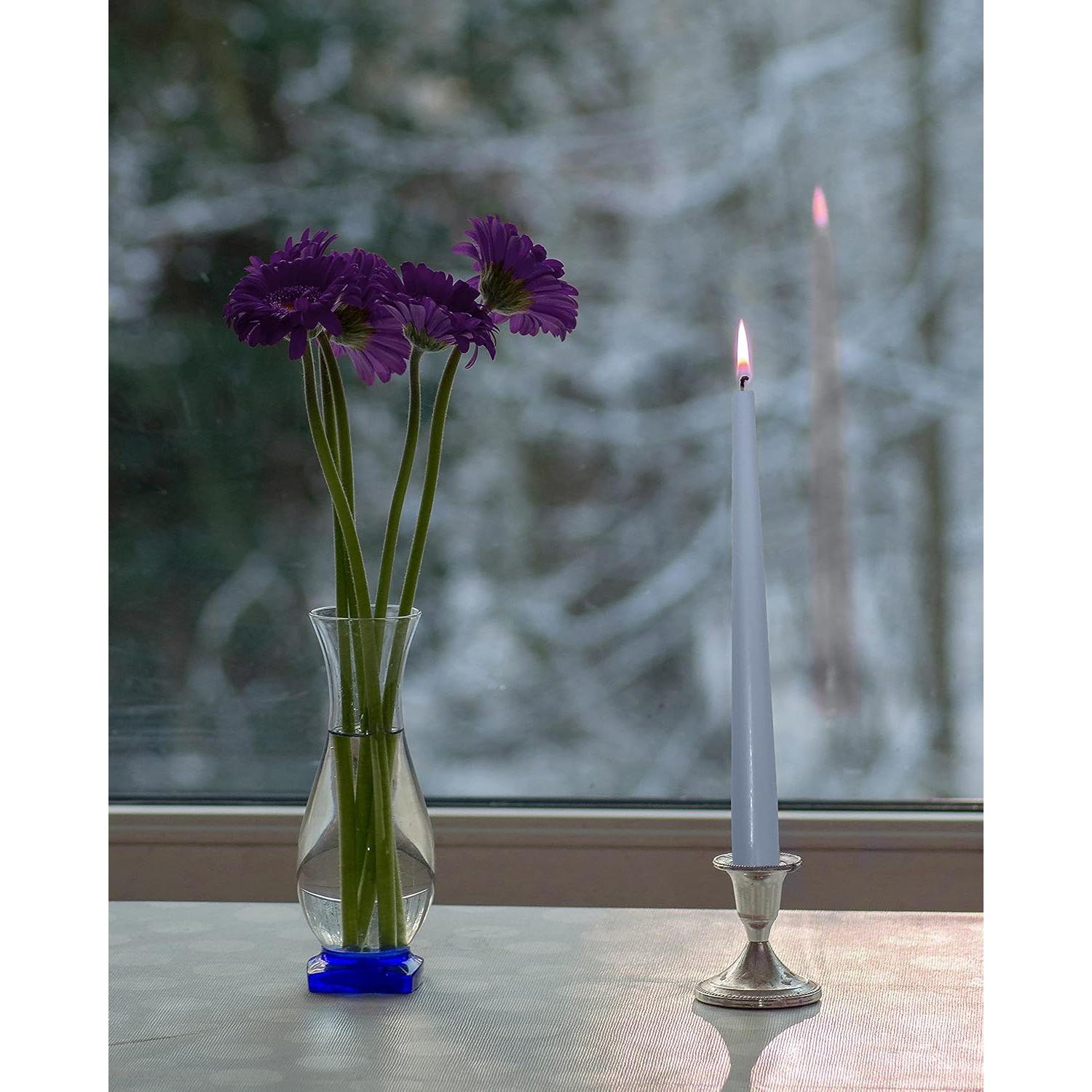 Velas Taper Sin Aroma Hyoola 25.4 cm Gris Azul Paquete 12