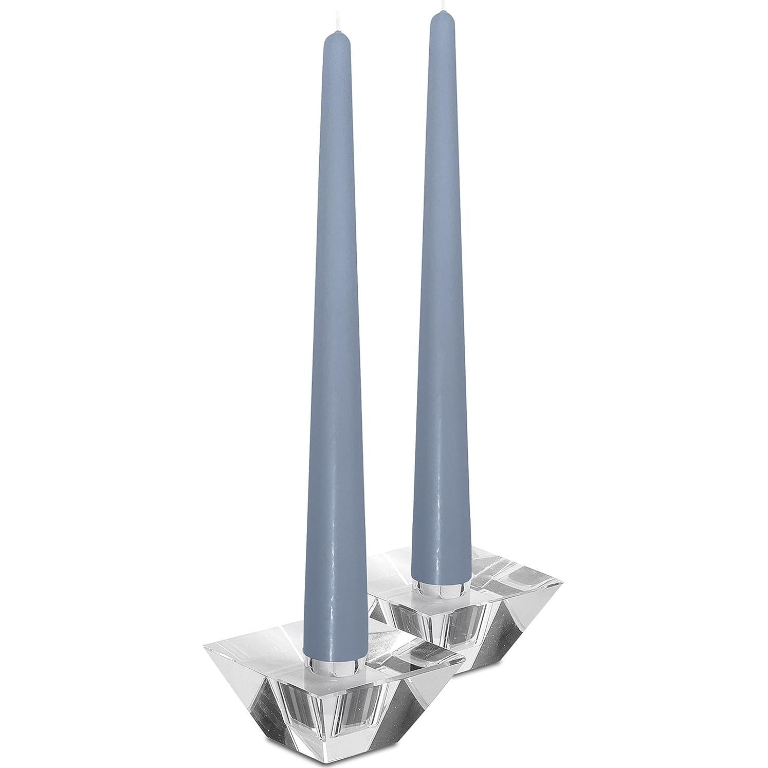 Velas Taper Sin Aroma Hyoola 25.4 cm Gris Azul Paquete 12