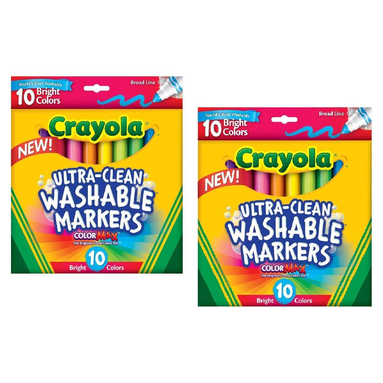 Marcadores Anchos Crayola Ultraclean 2 Paquetes 10 Colores