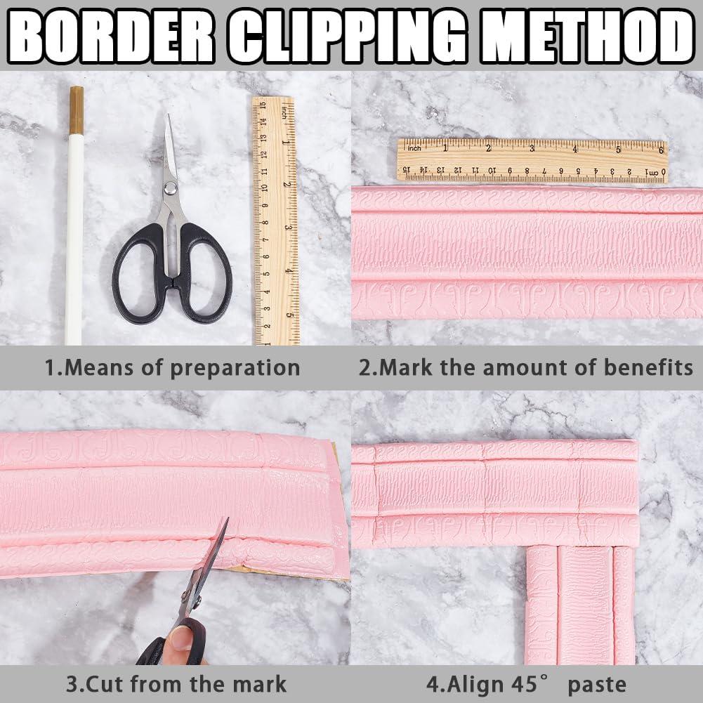 Borde Decorativo Autoadhesivo CRASPIRE Rosa 225.9 cm