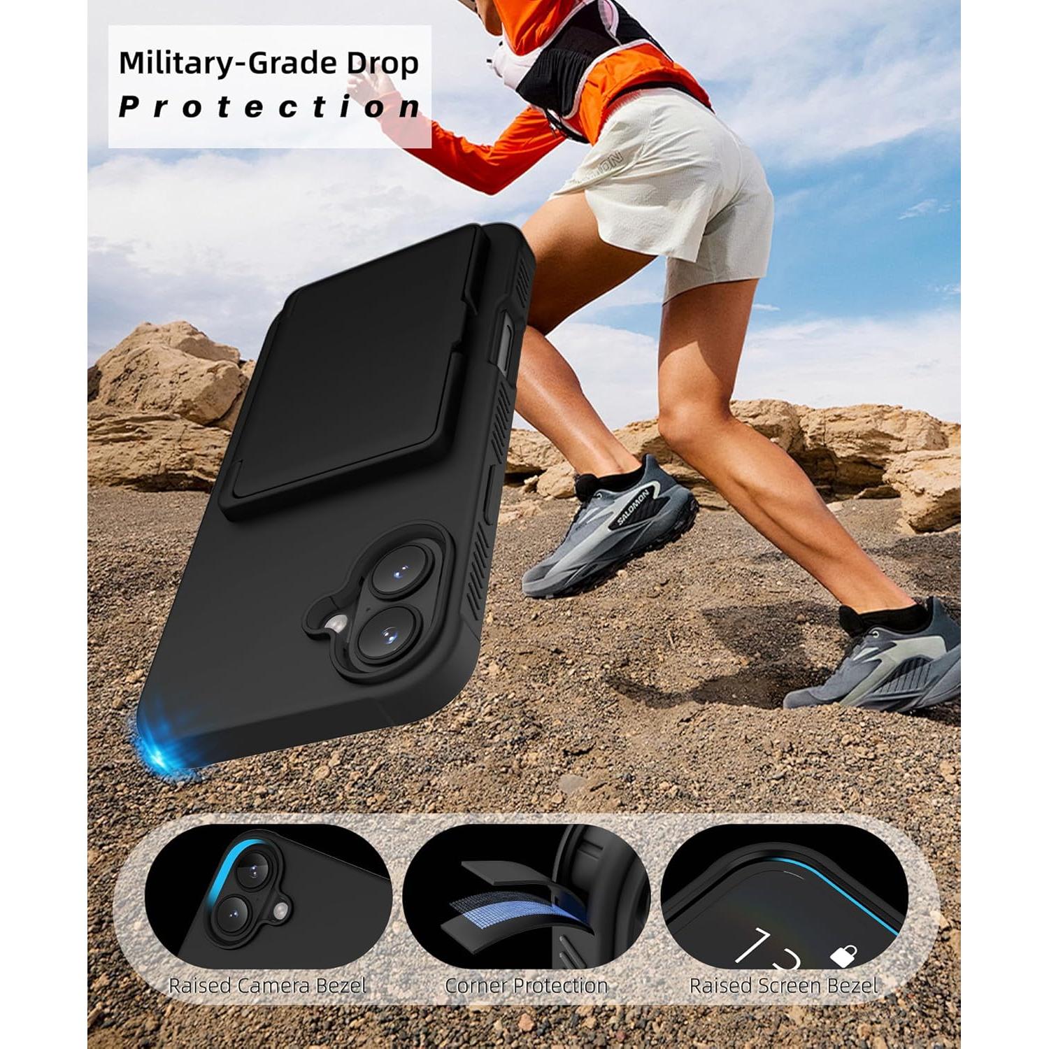 Funda para iPhone 16 6.1" BANLEA con soporte de tarjetas y espejo