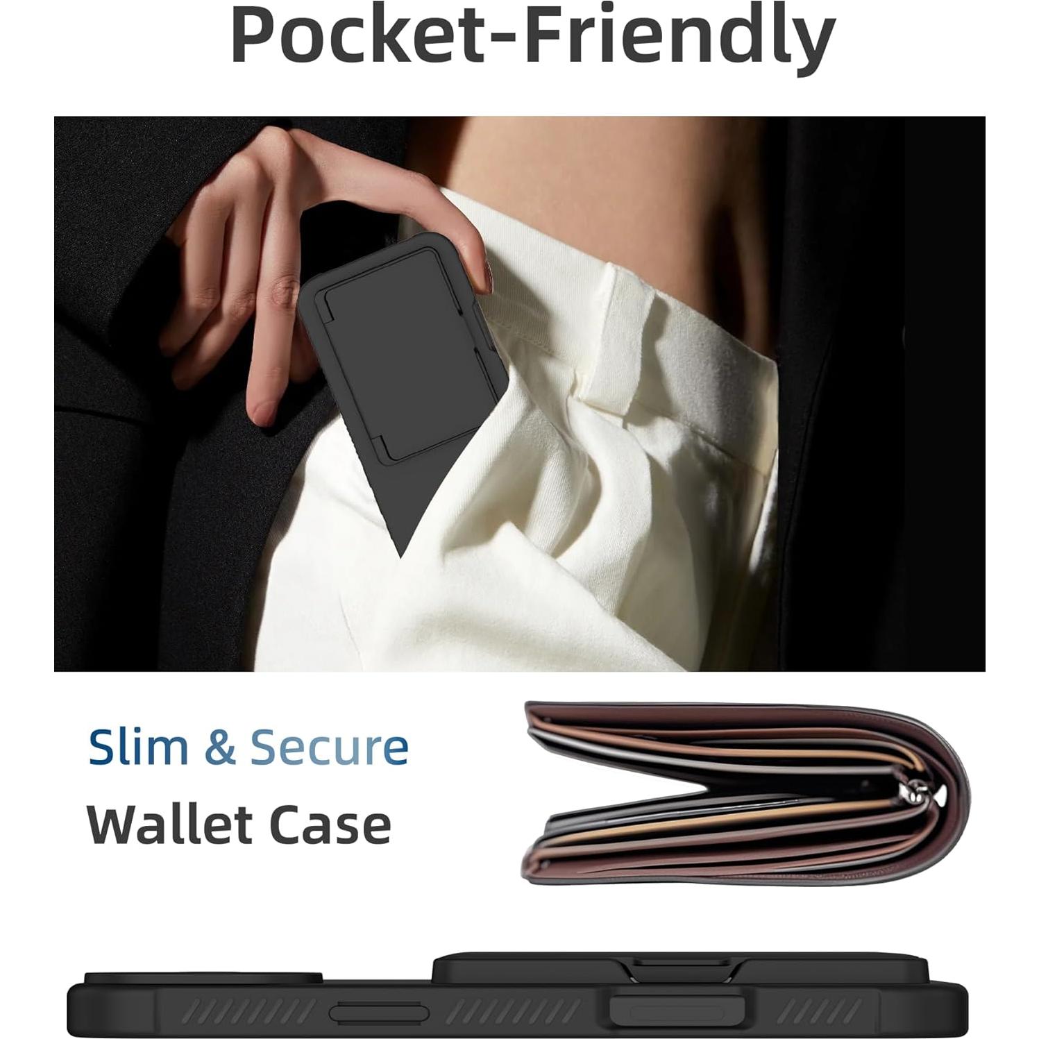 Funda para iPhone 16 6.1" BANLEA con soporte de tarjetas y espejo