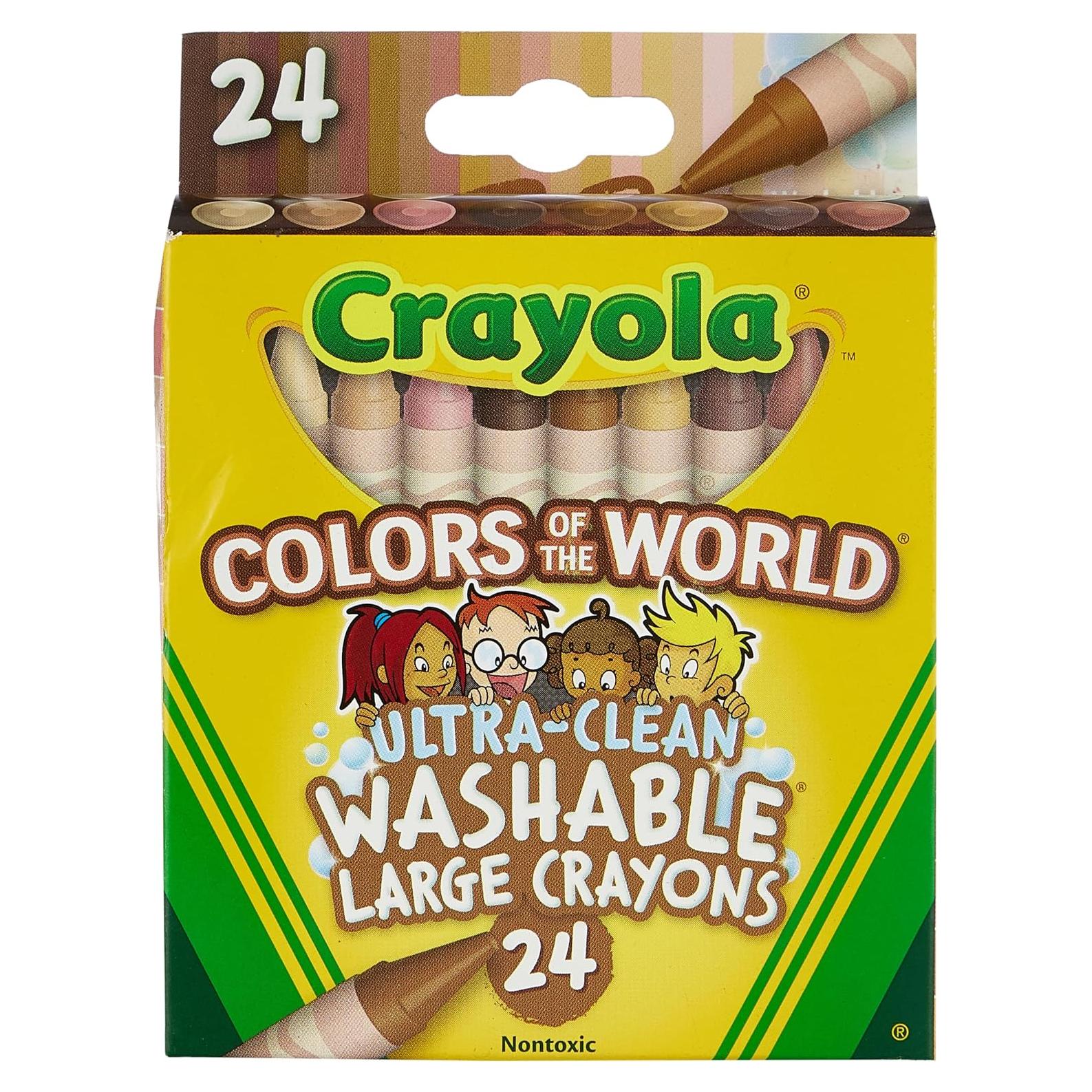 Crayola 24 Crayones Grandes Lavables Colores del Mundo