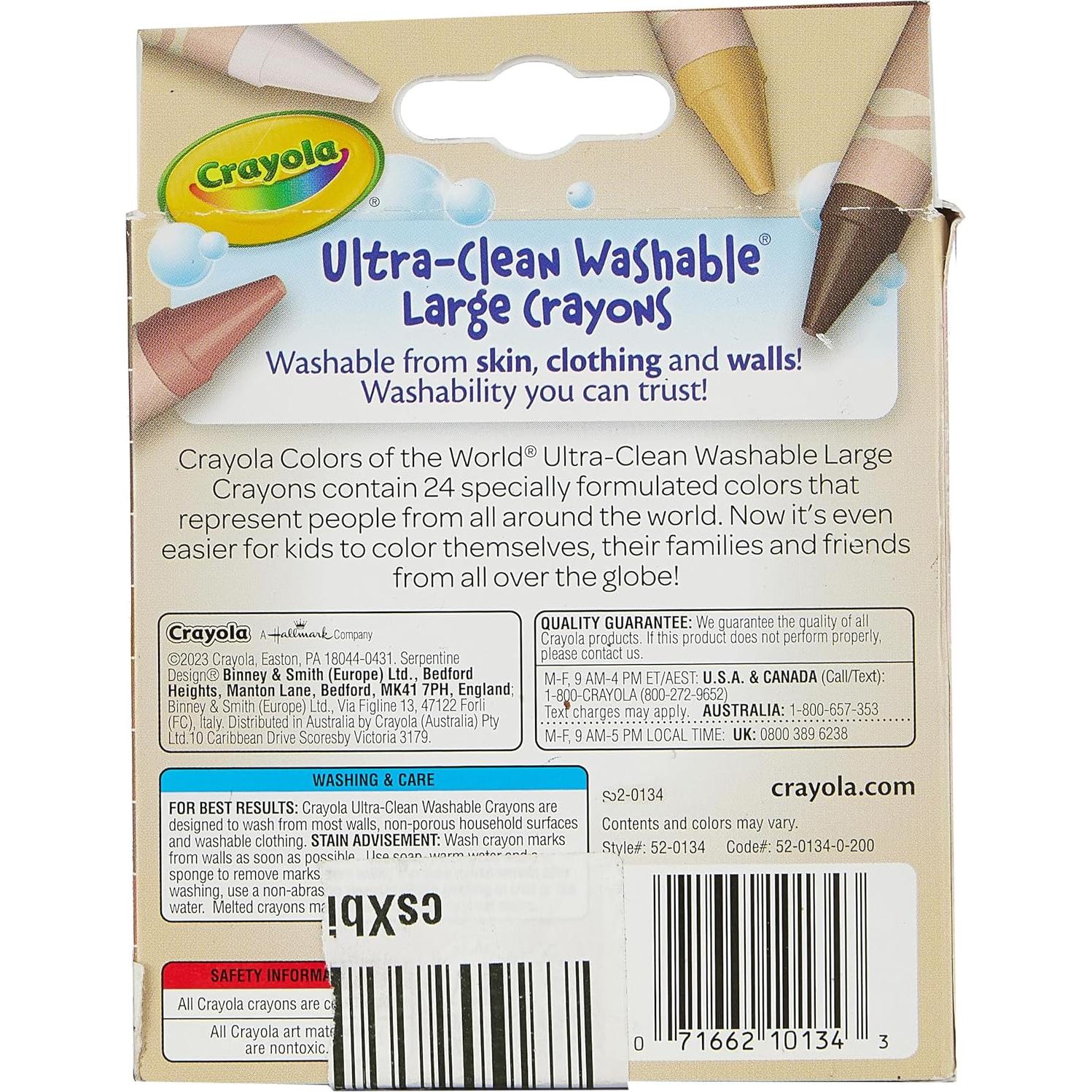 Crayola 24 Crayones Grandes Lavables Colores del Mundo