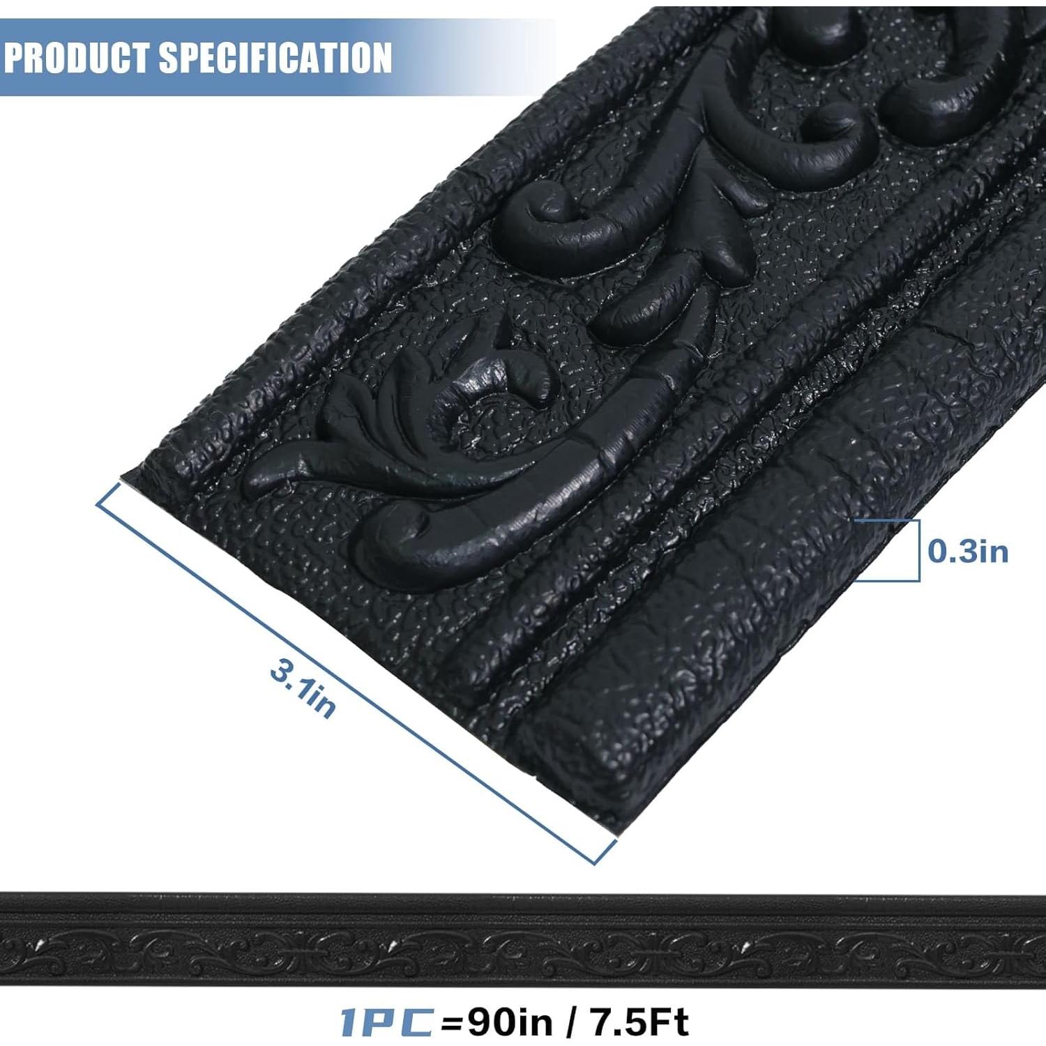 Moldura de Corona Autoadhesiva WADILE 228.6x7.87cm Negra