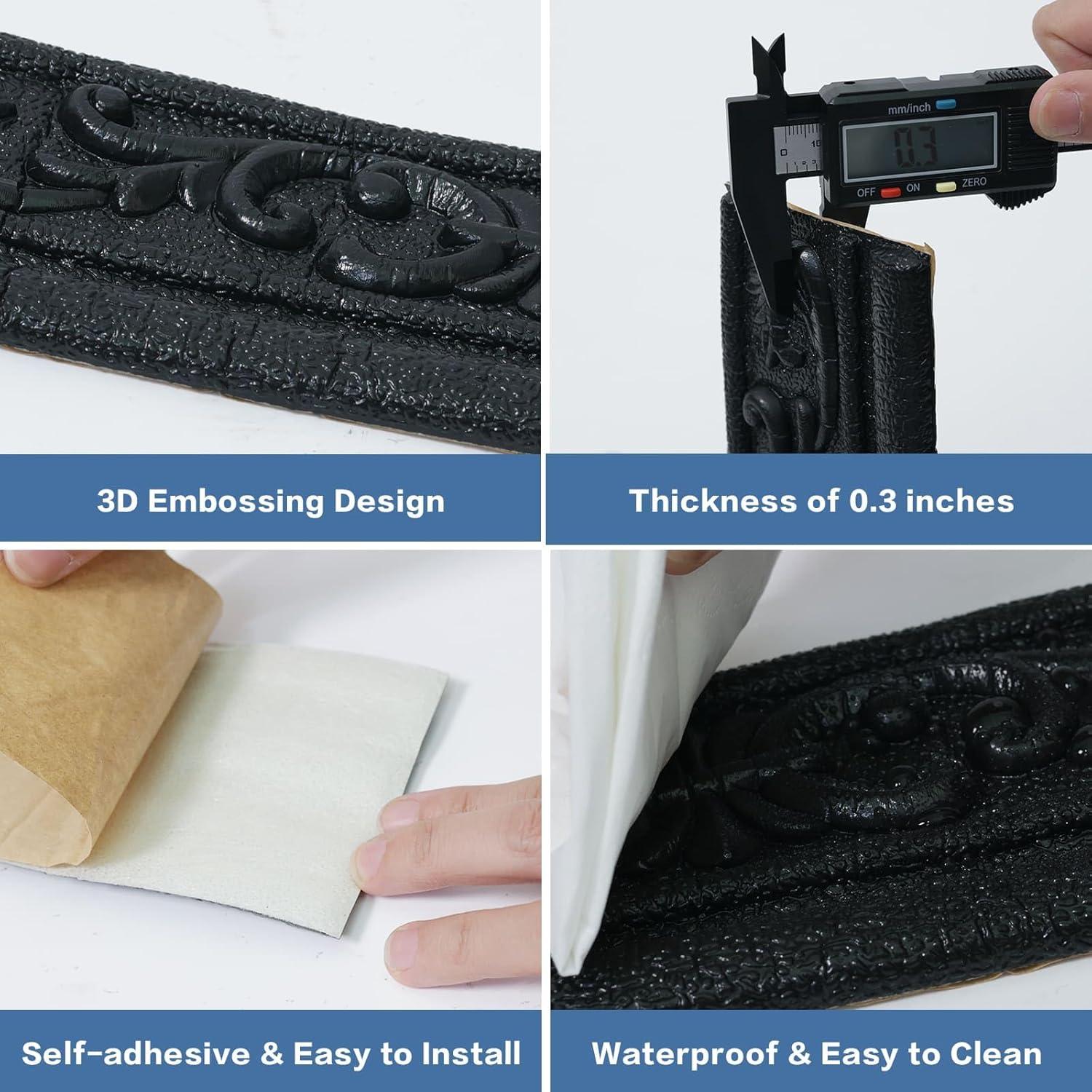 Moldura de Corona Autoadhesiva WADILE 228.6x7.87cm Negra