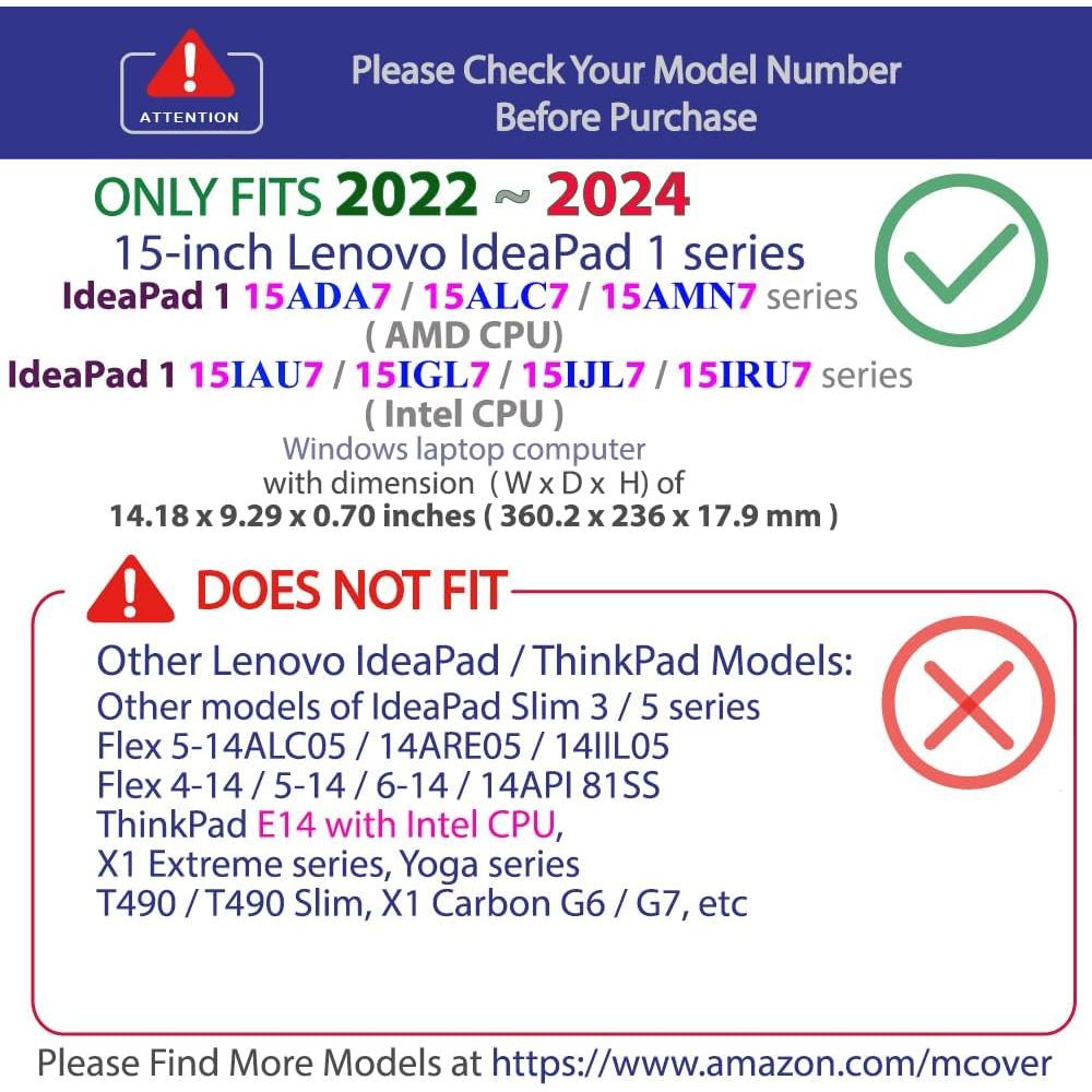 mCover Case Aqua para Lenovo IdeaPad 1 15" 2022-2024