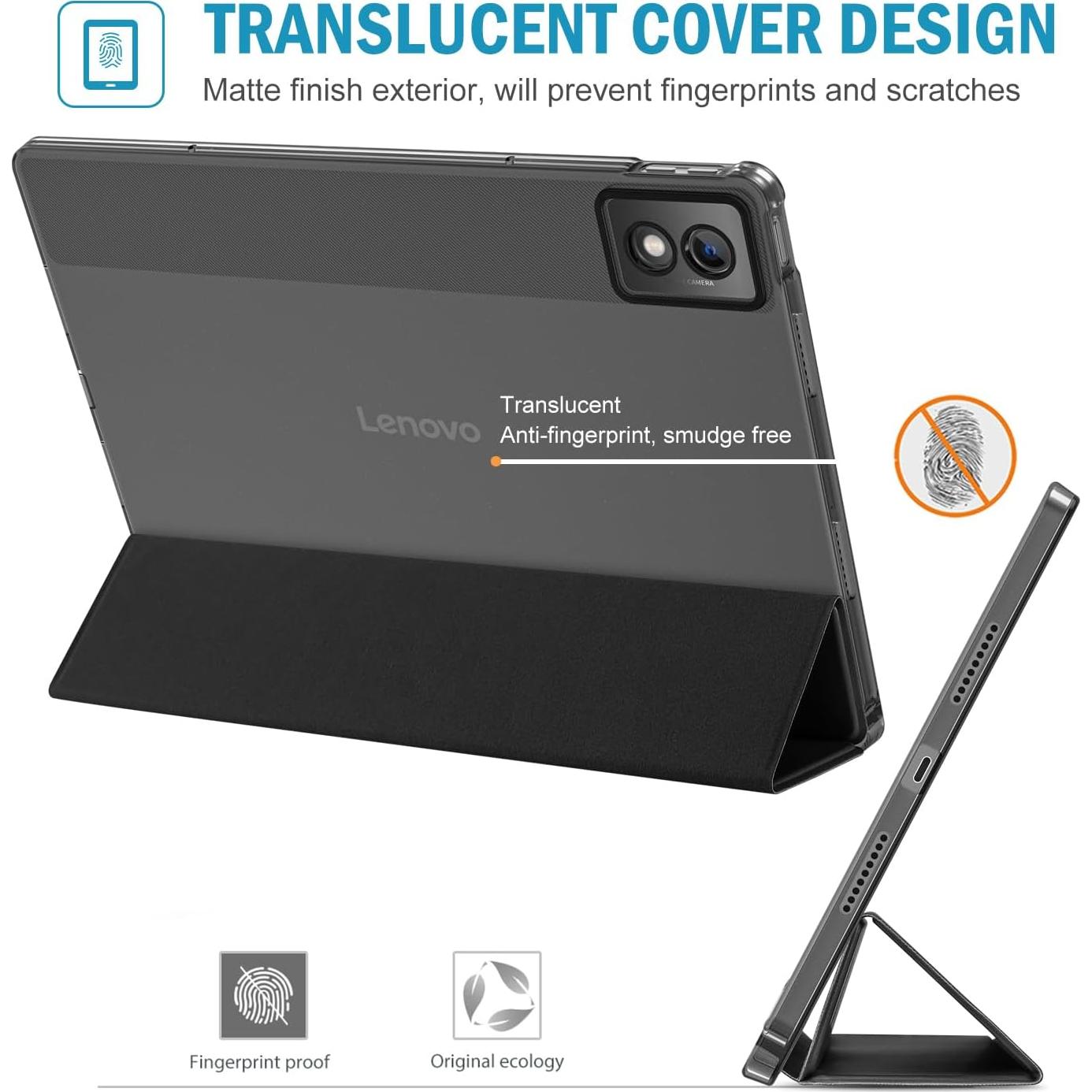 Funda Inteligente ProCase para Lenovo Idea Tab Pro 12.7" 2025 - Negra