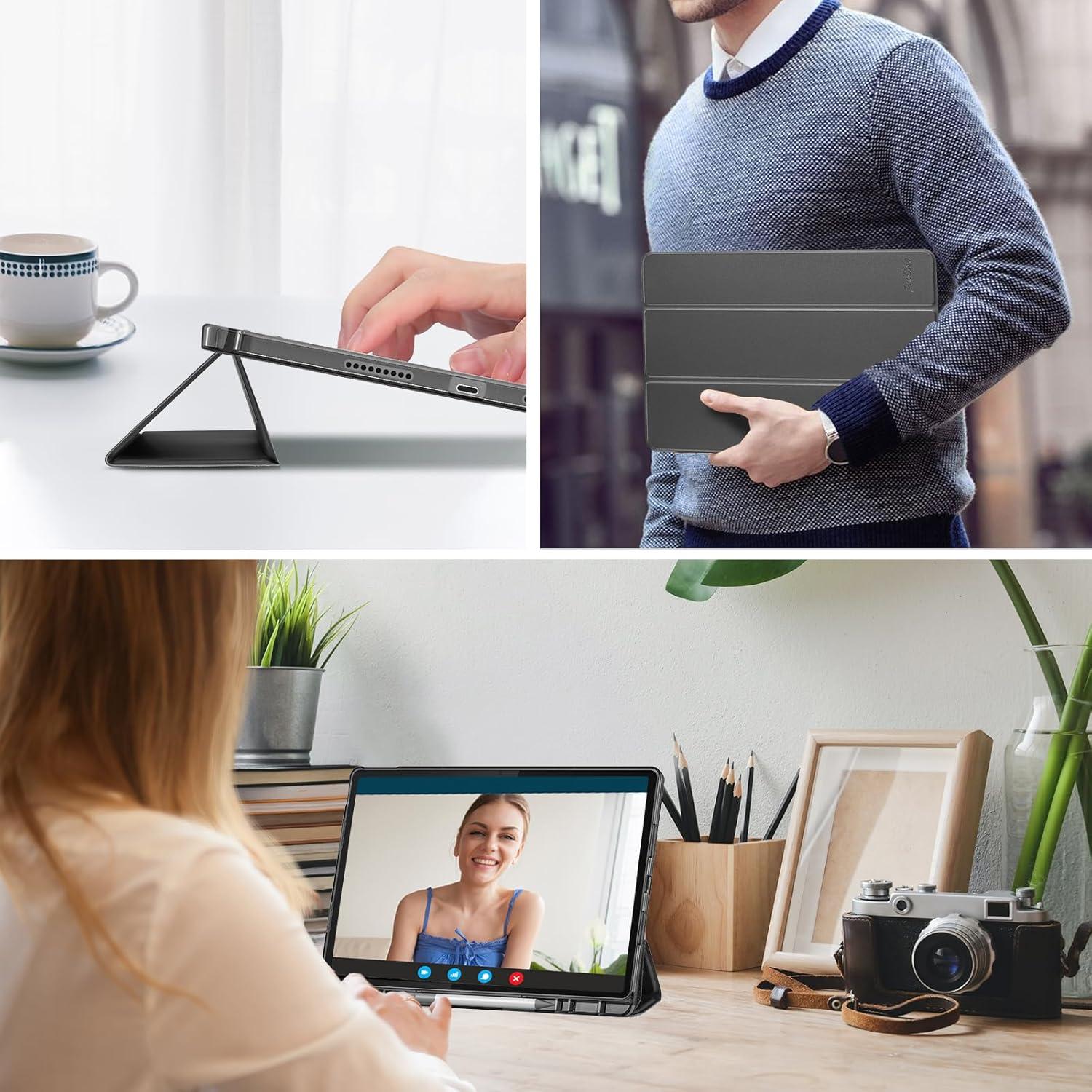 Funda Inteligente ProCase para Lenovo Idea Tab Pro 12.7" 2025 - Negra