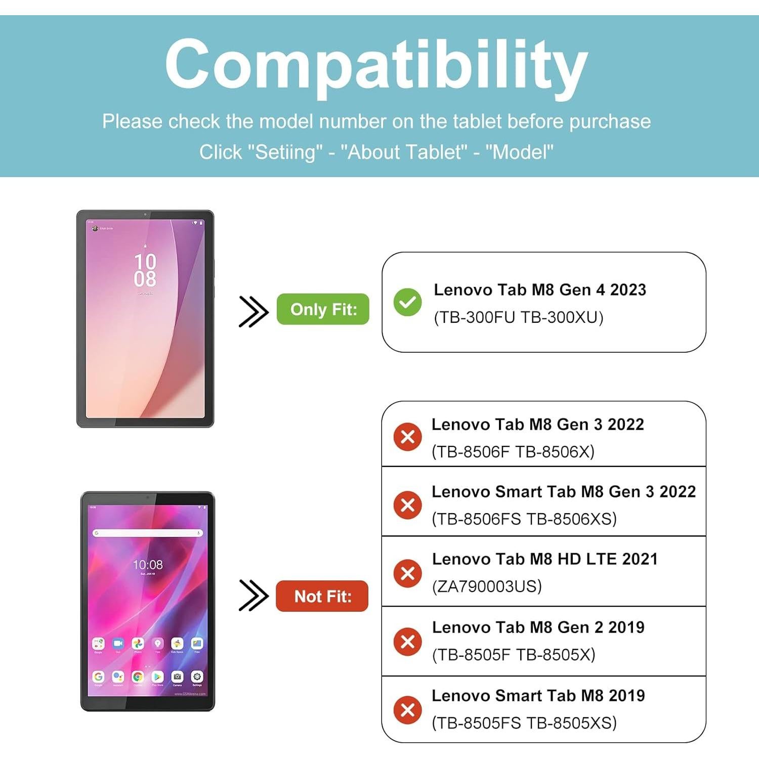 Funda ProCase para Lenovo Tab M8 8" 4ta Gen Rosa 2023