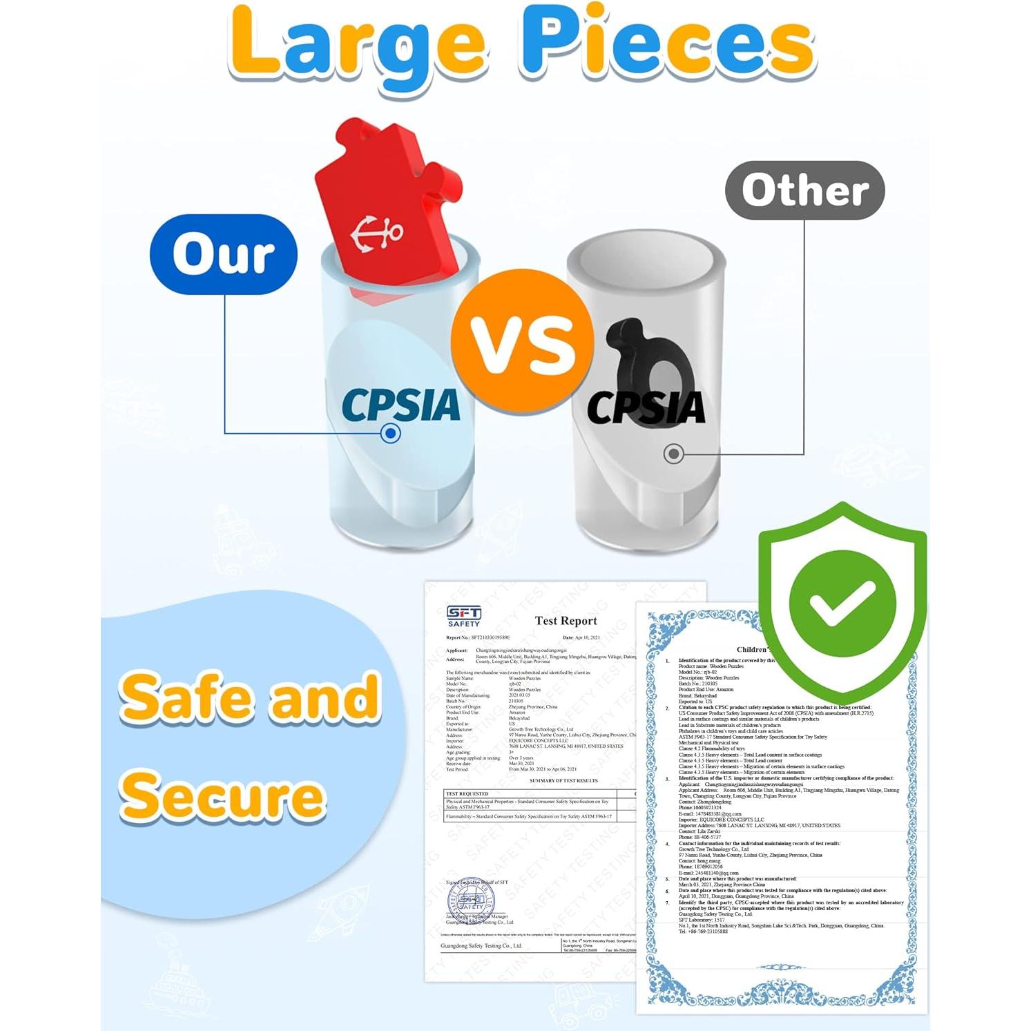 Rompecabezas de Madera Yetonamr para Niños 1-3 Años - 4 Vehículos