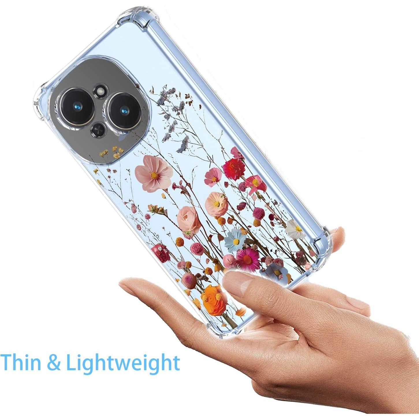 Funda Floral Transparente para Tecno Spark GO 1 y Pop 9