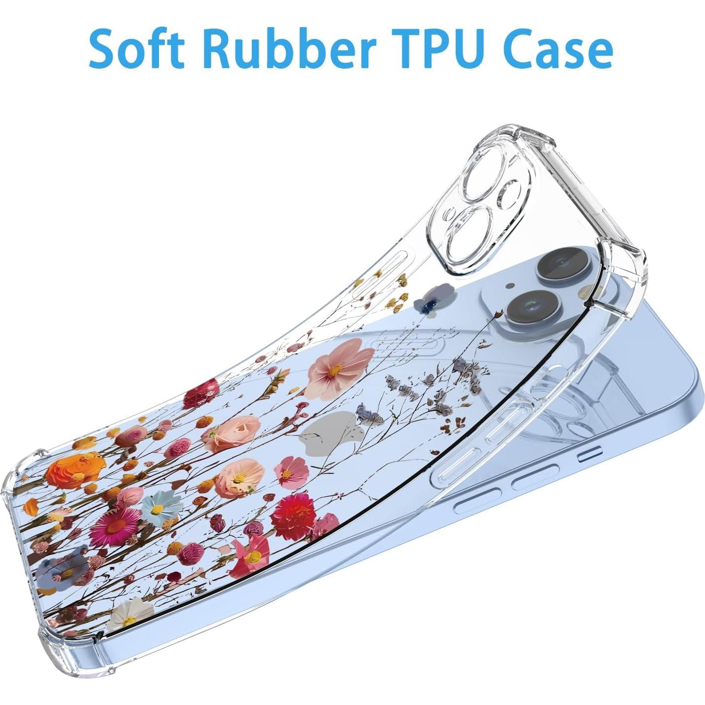 Funda Floral Transparente para Tecno Spark GO 1 y Pop 9