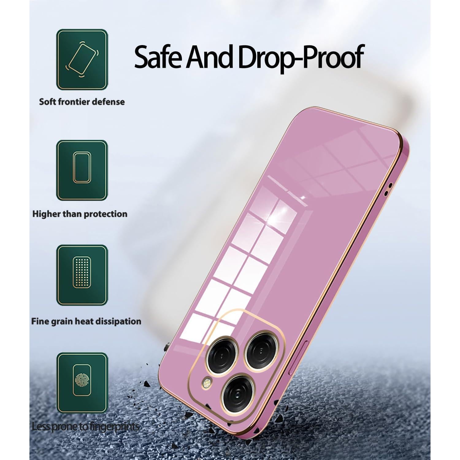 Funda de Silicona a Prueba de Golpes Tecno Spark 20 Pro Púrpura