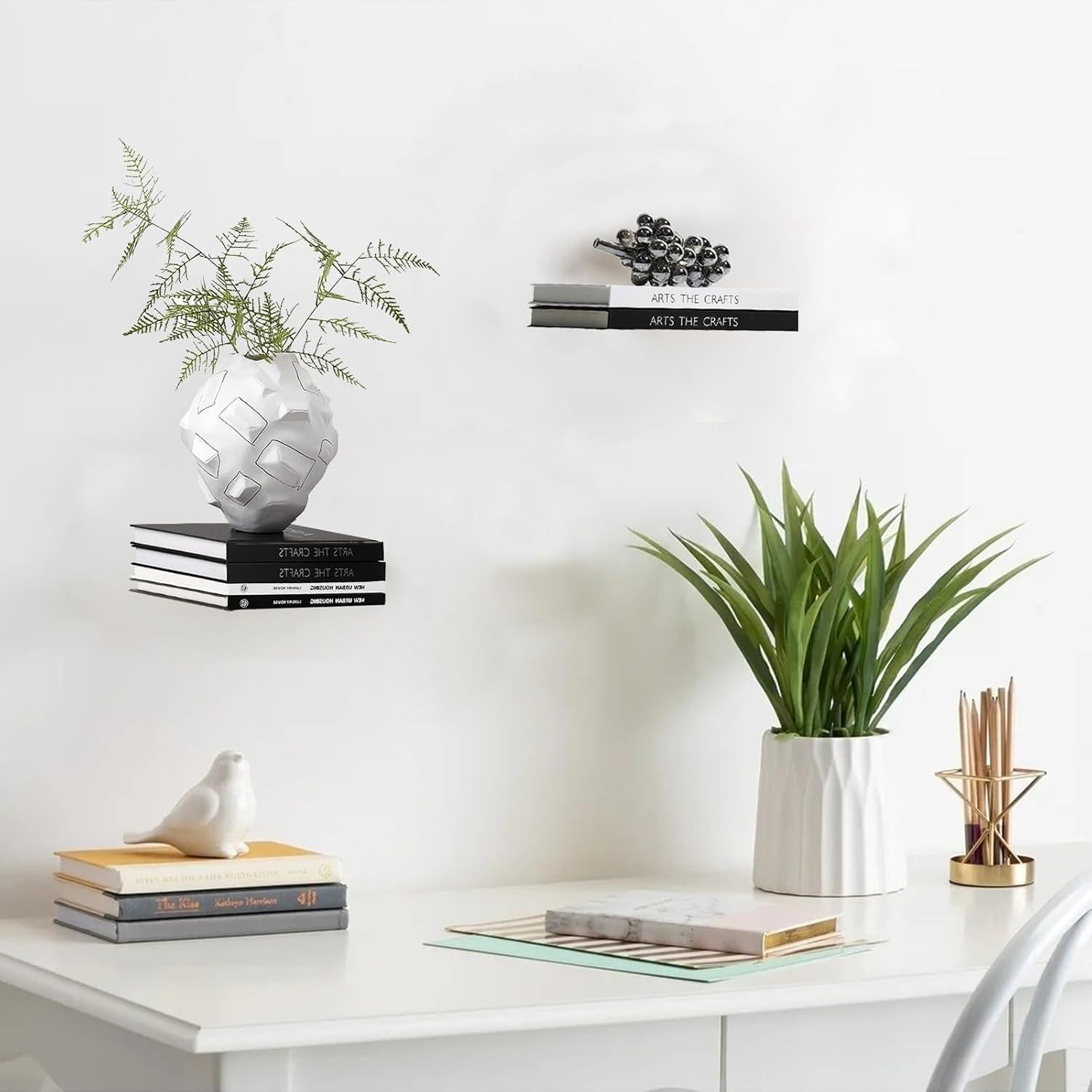 Estantería Flotante Invisible Atsgke - 4 PZS Blanca Moderna