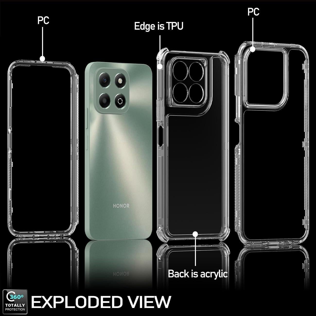 Funda Honor X6b Transparente con Protector de Pantalla Templado