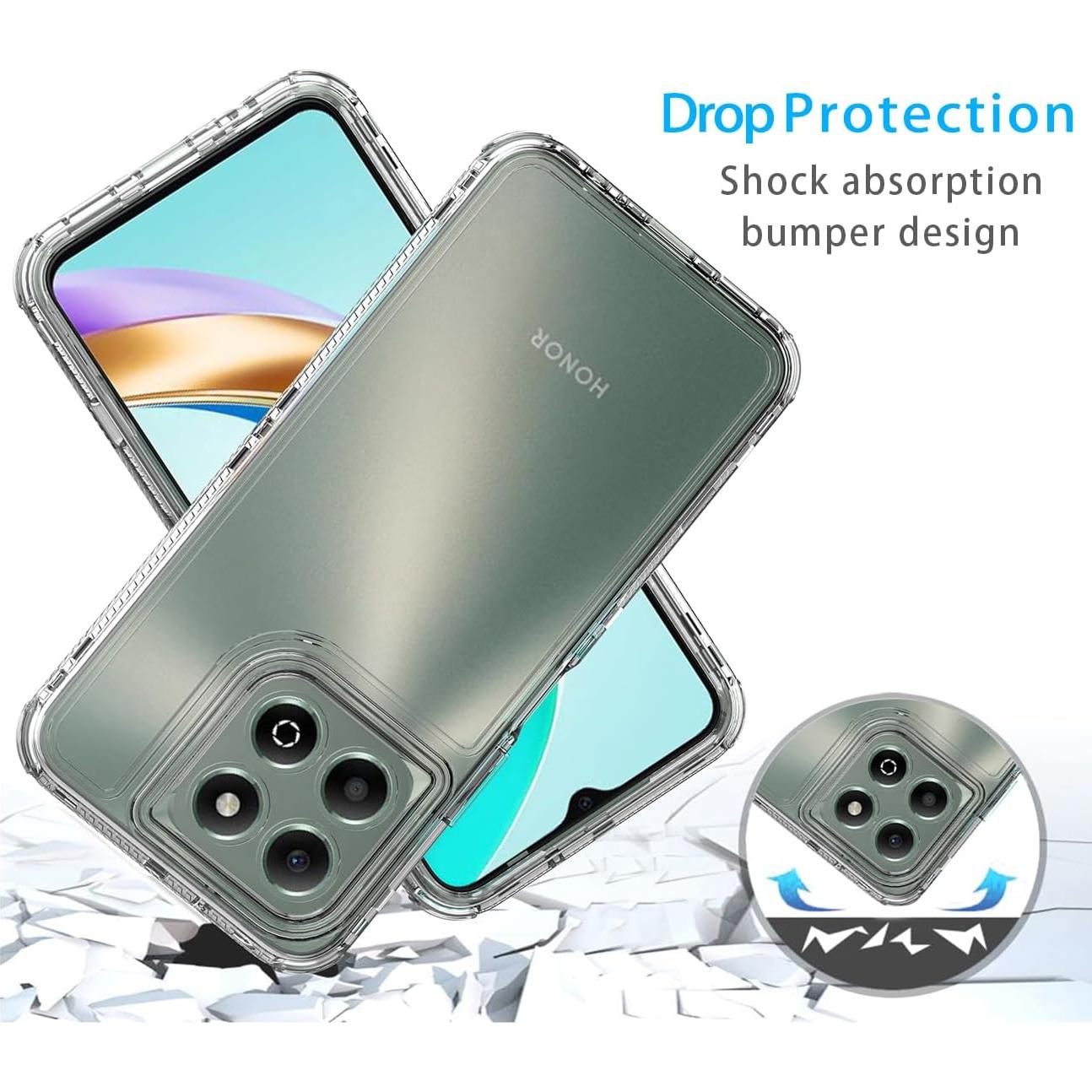 Funda Honor X6b Transparente con Protector de Pantalla Templado