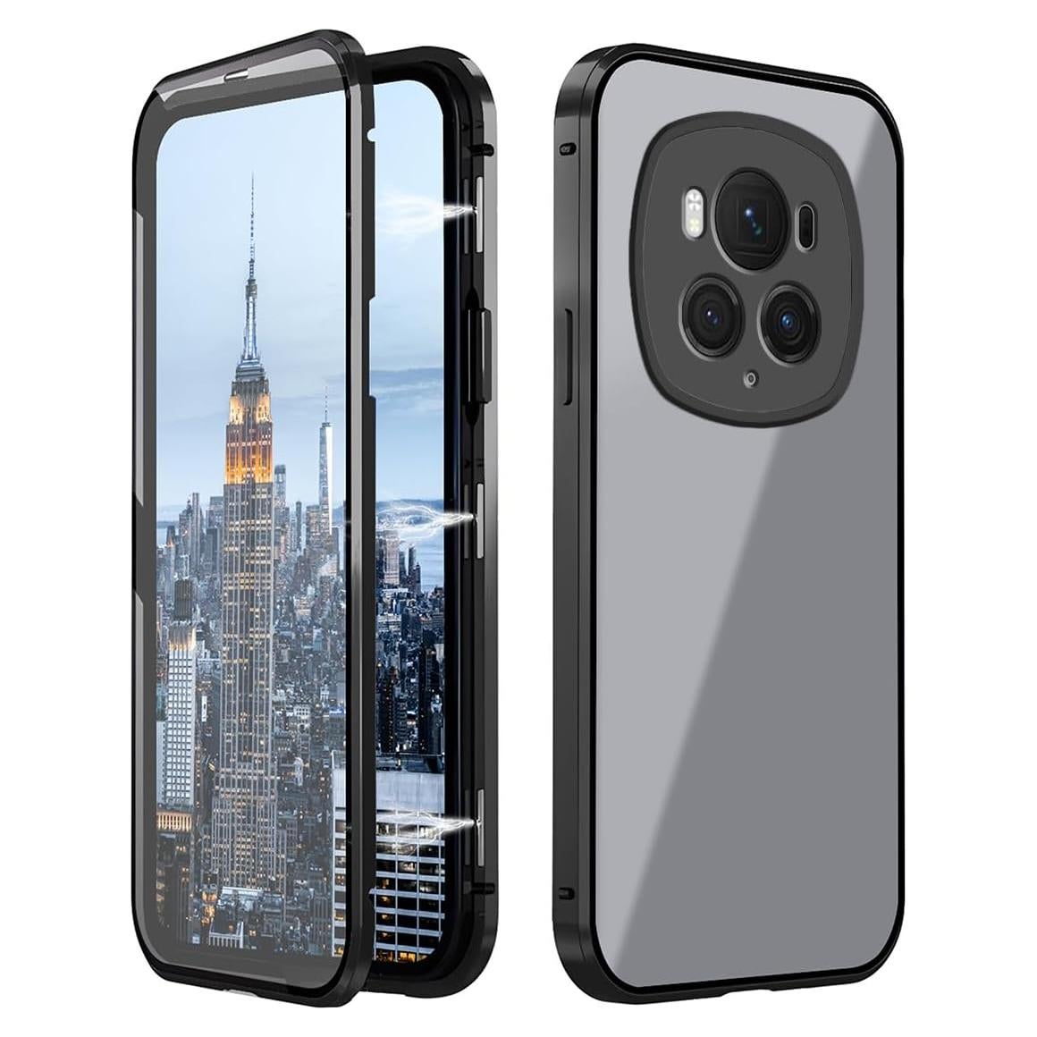 Funda Honor Magic 6 Pro Wousunly Cristal Espejo Negro Antipeeping