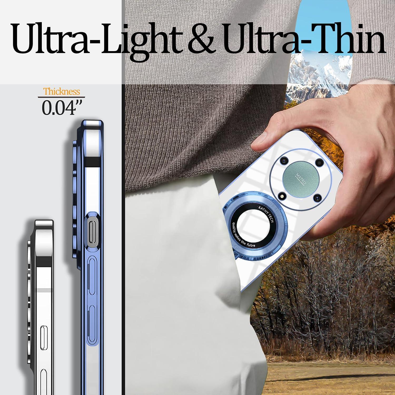 Funda Magnética Honor Magic 5 Lite Azul Silicona Antigolpes