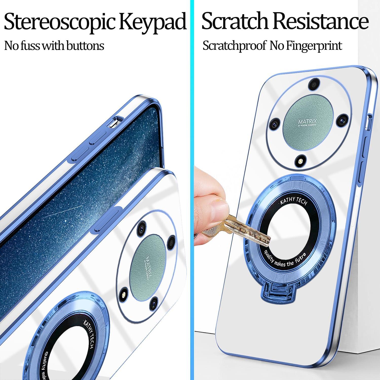 Funda Magnética Honor Magic 5 Lite Azul Silicona Antigolpes