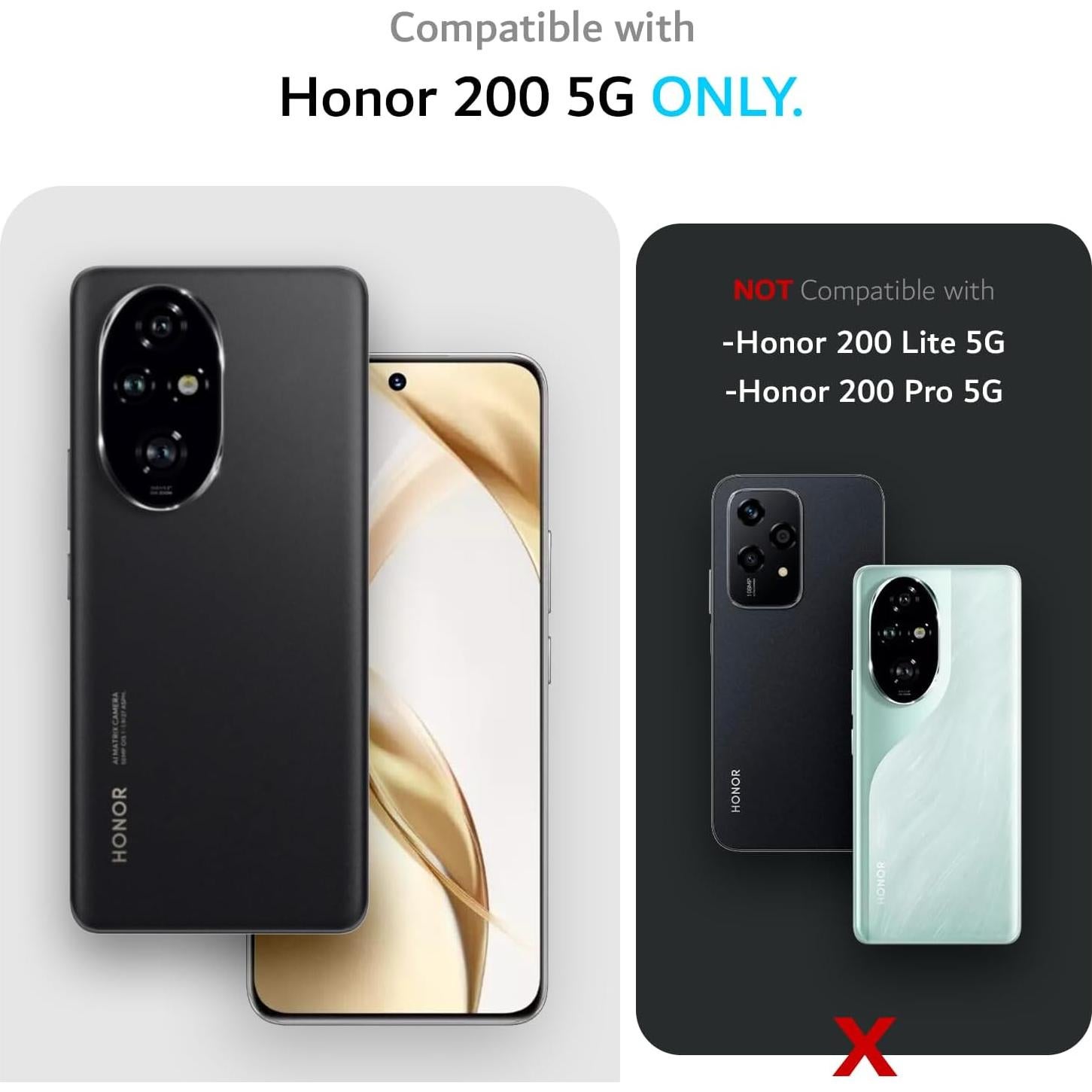 Funda TUDIA DualShield para Honor 200 5G, Grado Militar, Negro Mate