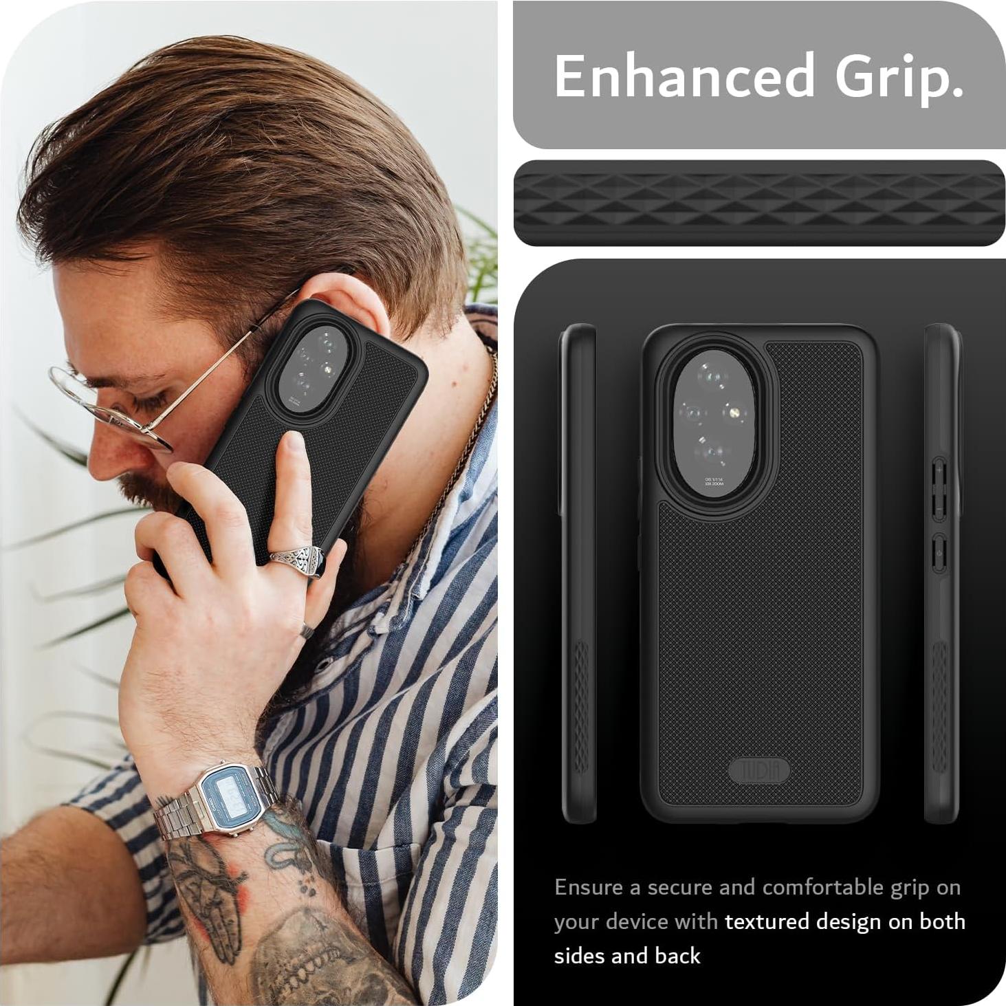 Funda TUDIA DualShield para Honor 200 5G, Grado Militar, Negro Mate