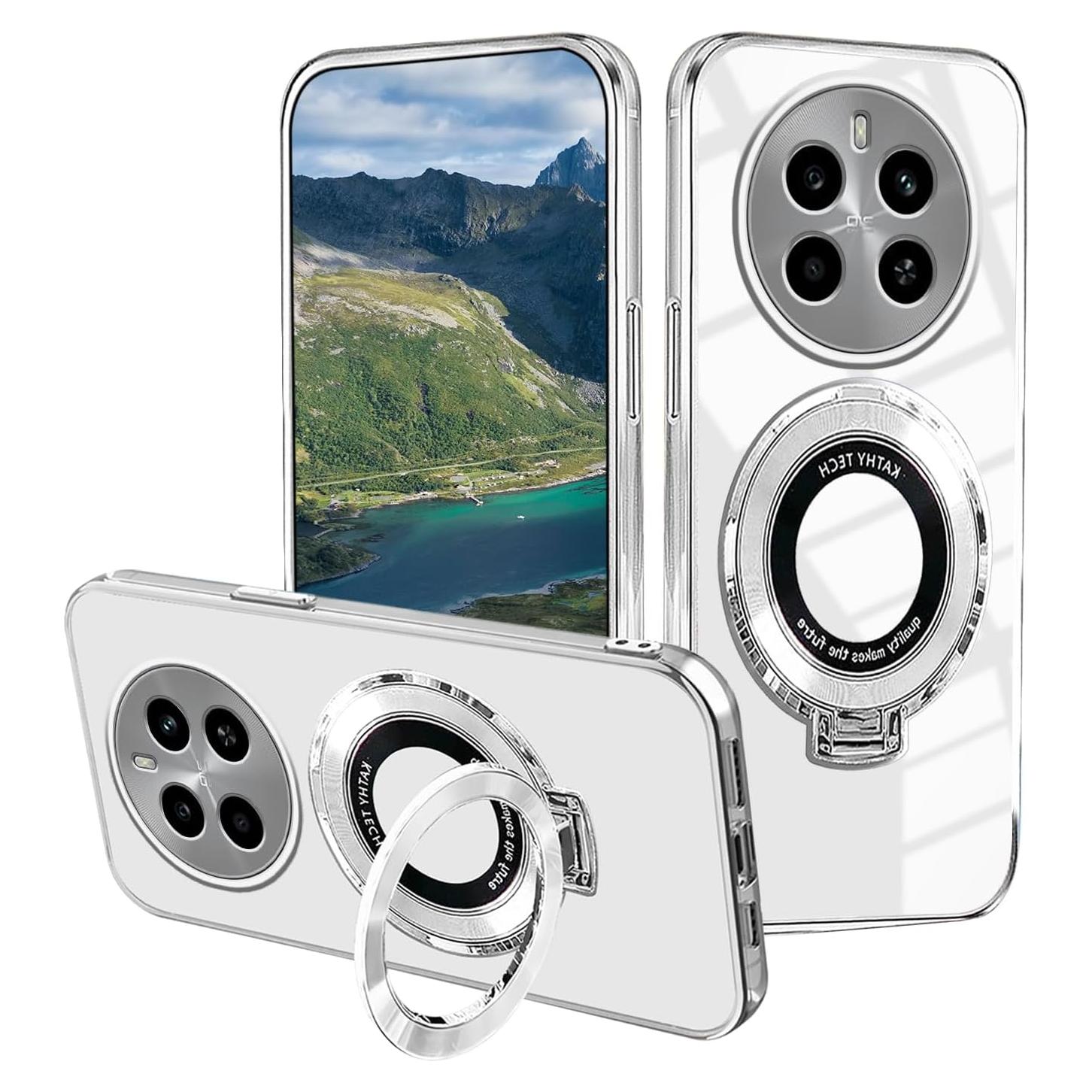 Funda Honor Magic 7 Pro Silicona Blanca con Soporte de Anillo