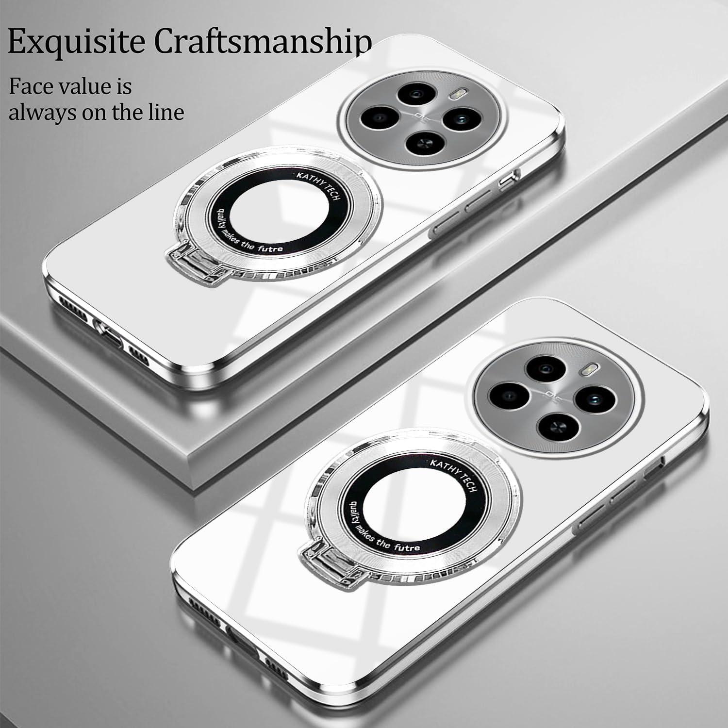 Funda Honor Magic 7 Pro Silicona Blanca con Soporte de Anillo