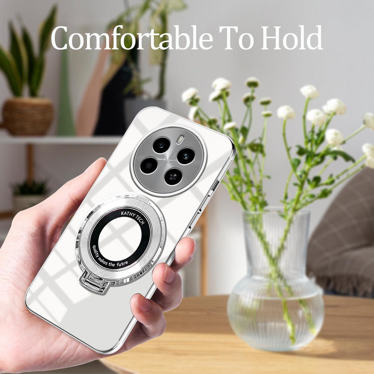 Funda Honor Magic 7 Pro Silicona Blanca con Soporte de Anillo