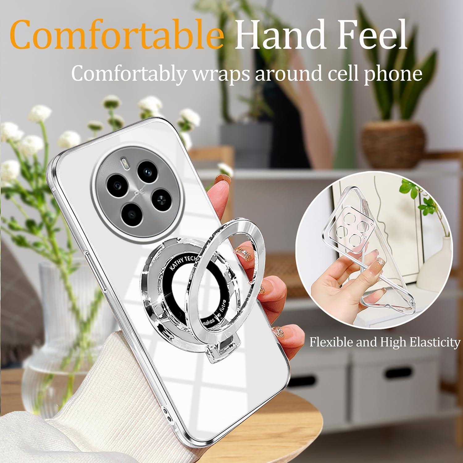 Funda Honor Magic 7 Pro Silicona Blanca con Soporte de Anillo