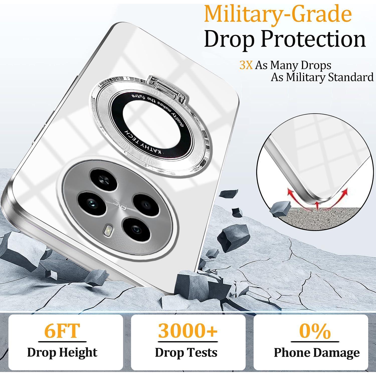 Funda Honor Magic 7 Pro Silicona Blanca con Soporte de Anillo