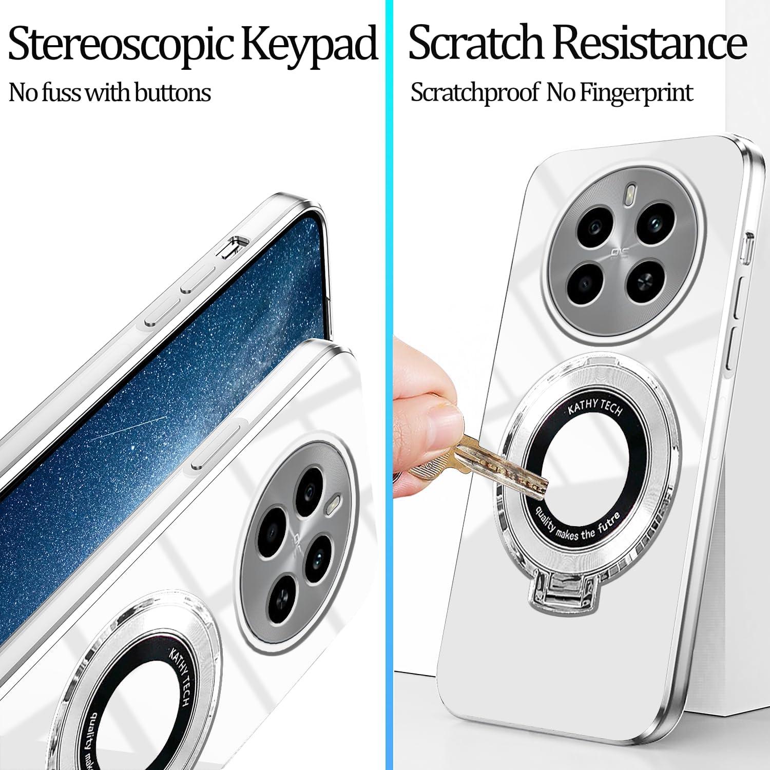 Funda Honor Magic 7 Pro Silicona Blanca con Soporte de Anillo