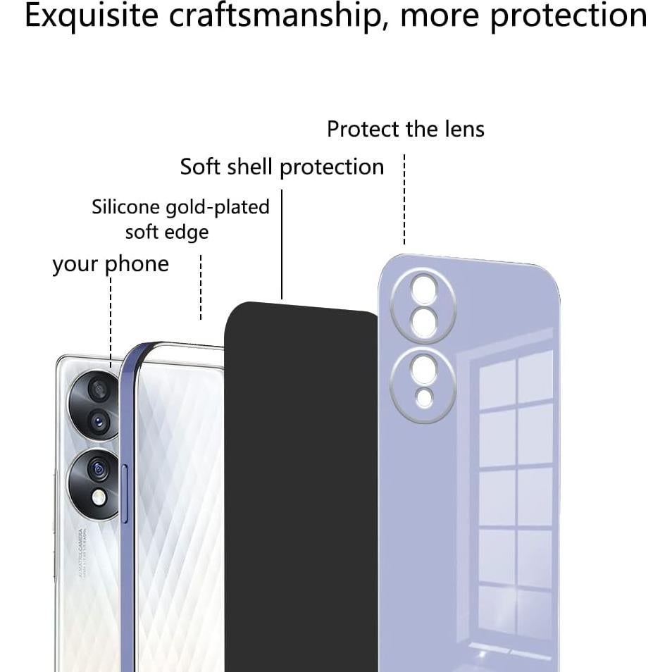 Funda Silicona TPU Honor 70 Antichoque Rosa Plating