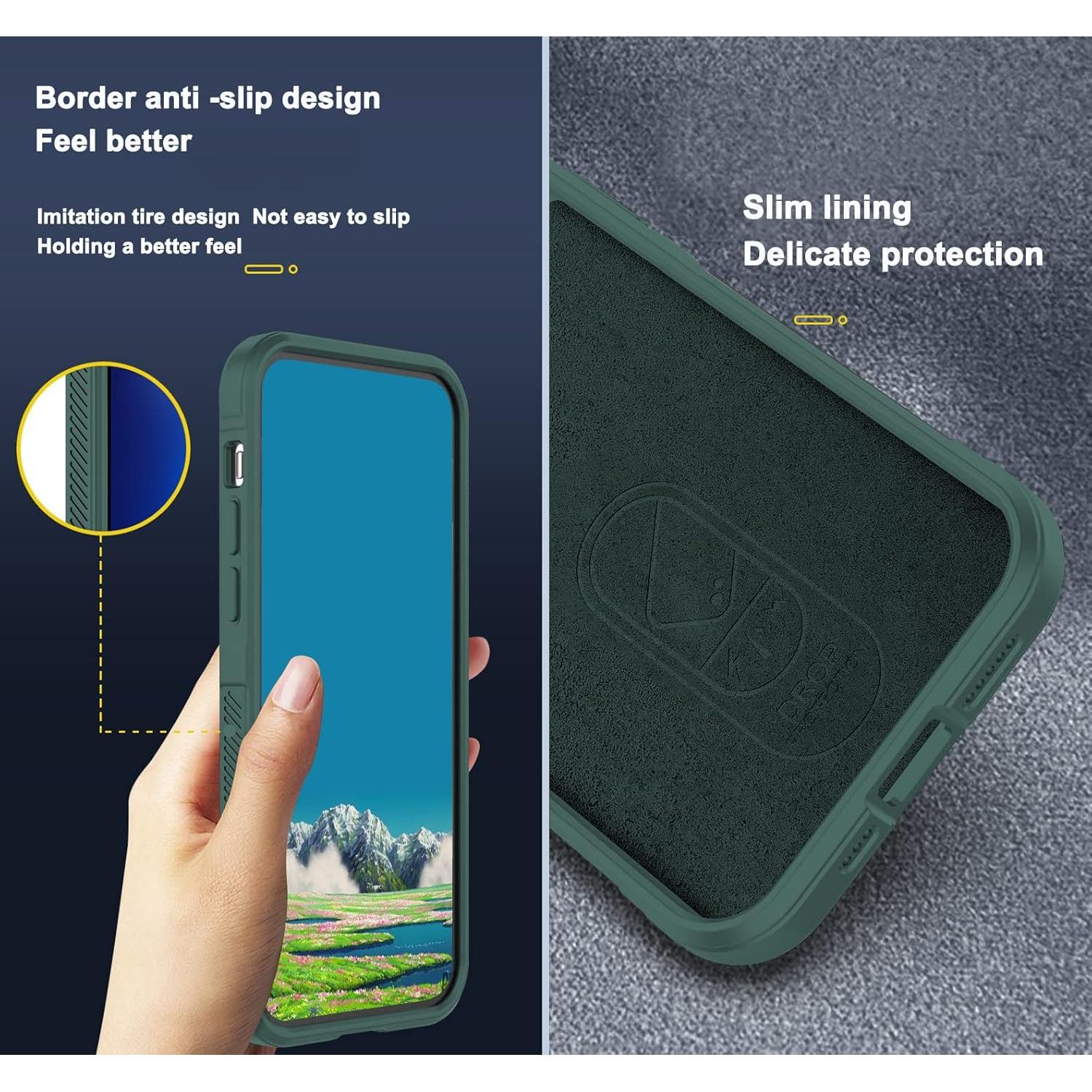 Funda Honor 70 Wousunly Silicona TPU Verde Oscuro Delgada