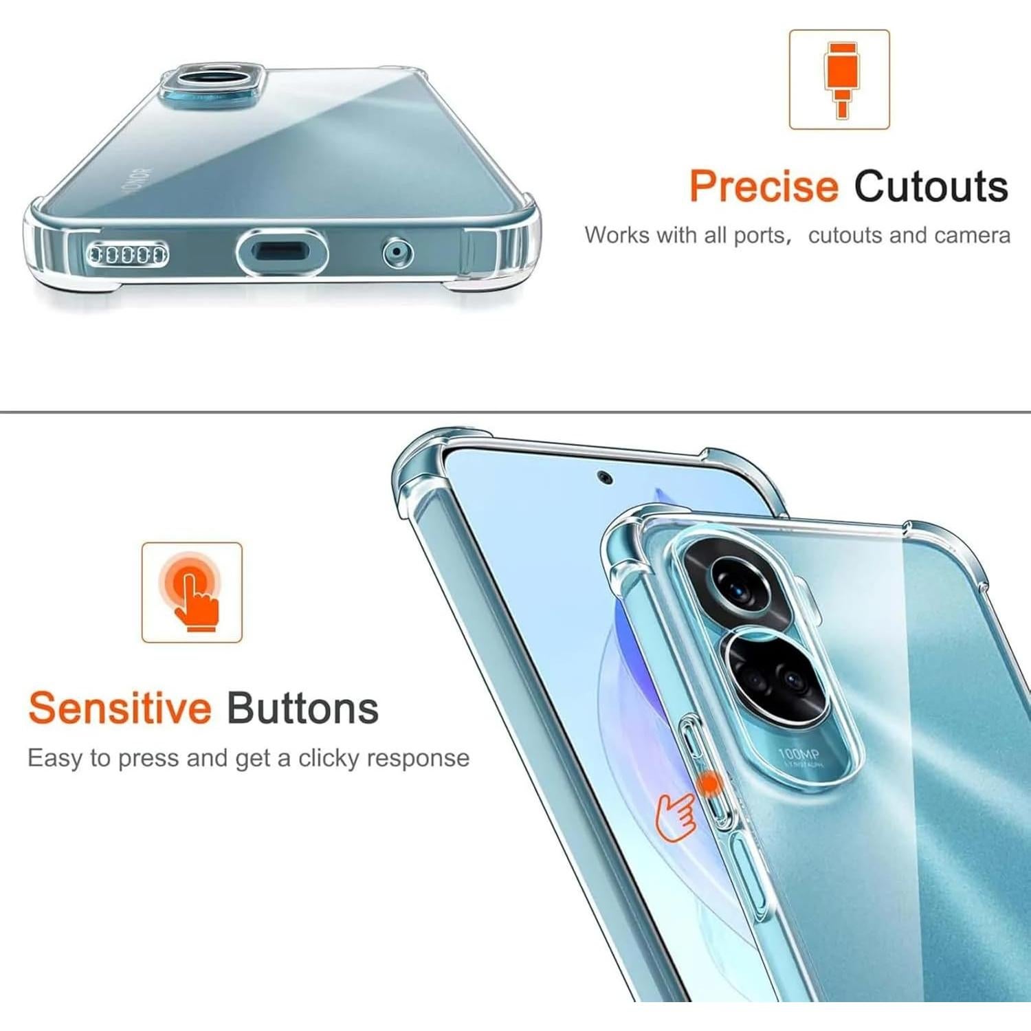 Funda TPU Transparente USTIYA para Honor 90 Lite - Protección Impactos