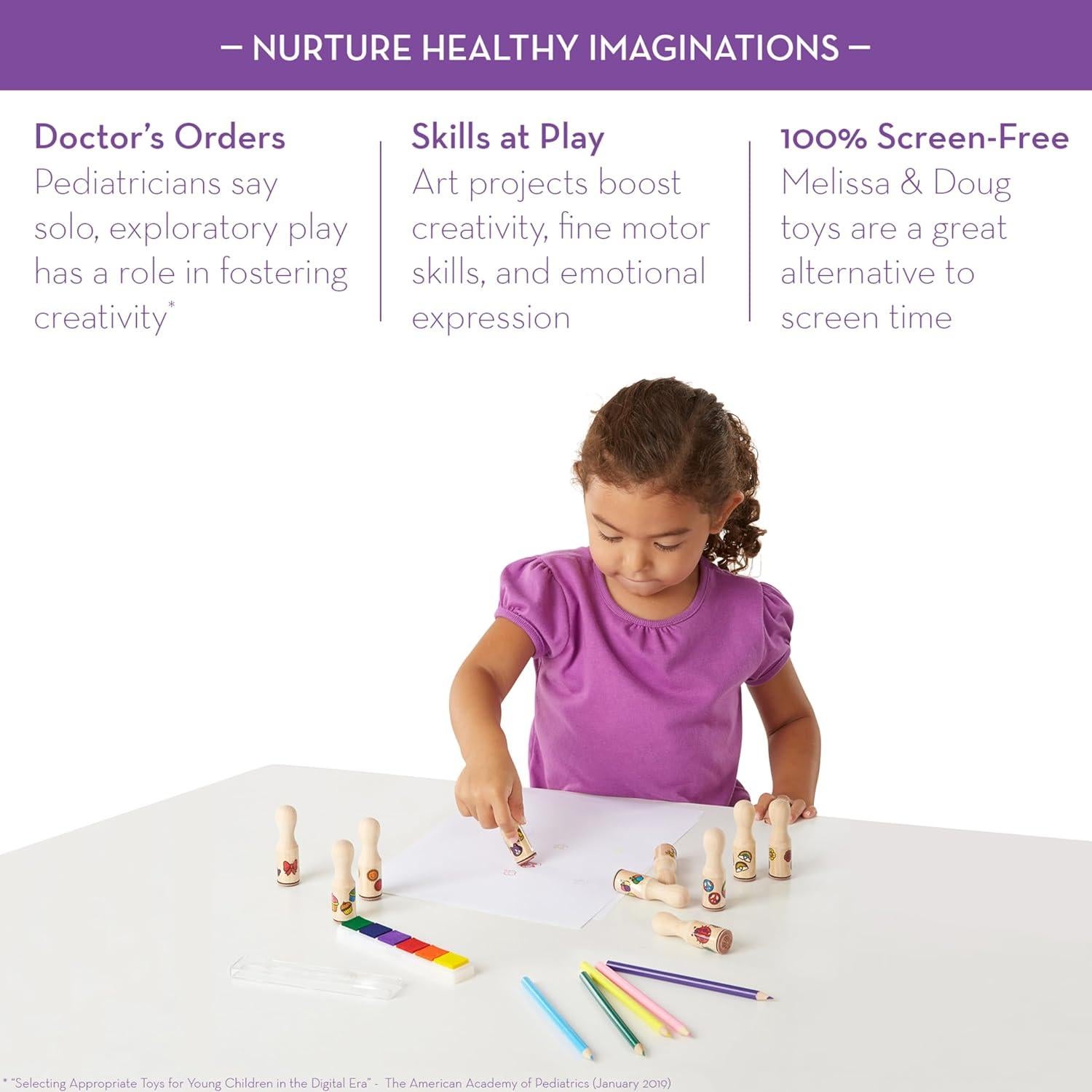 Set de Sellos de Goma Melissa & Doug con 10 Diseños y 5 Lápices