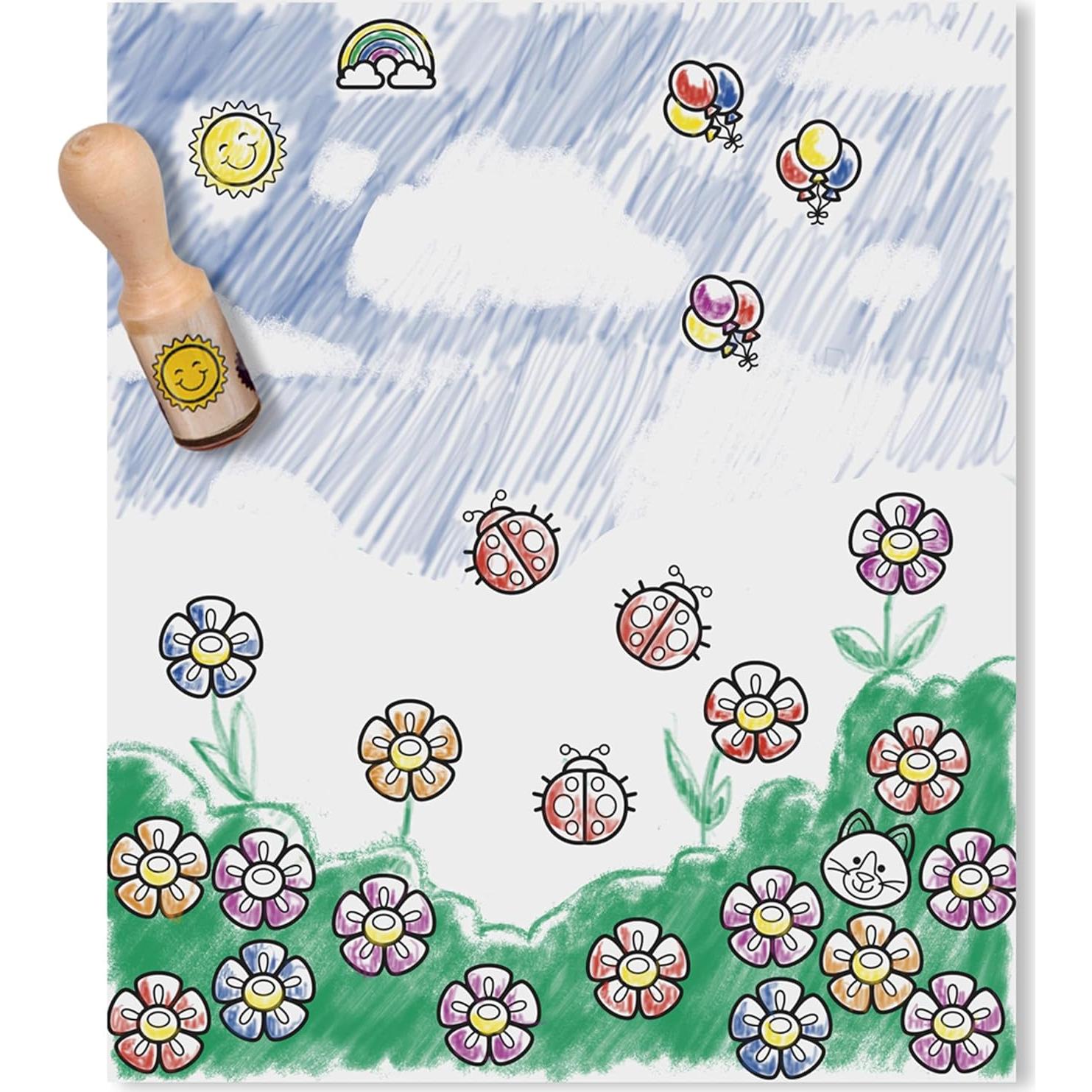 Set de Sellos de Goma Melissa & Doug con 10 Diseños y 5 Lápices