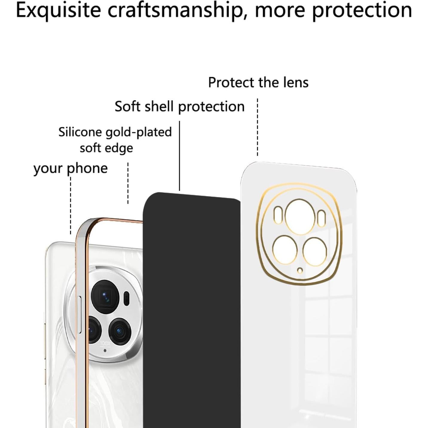 Funda de Silicona Honor Magic 6 Pro - Protección Delgada Blanca
