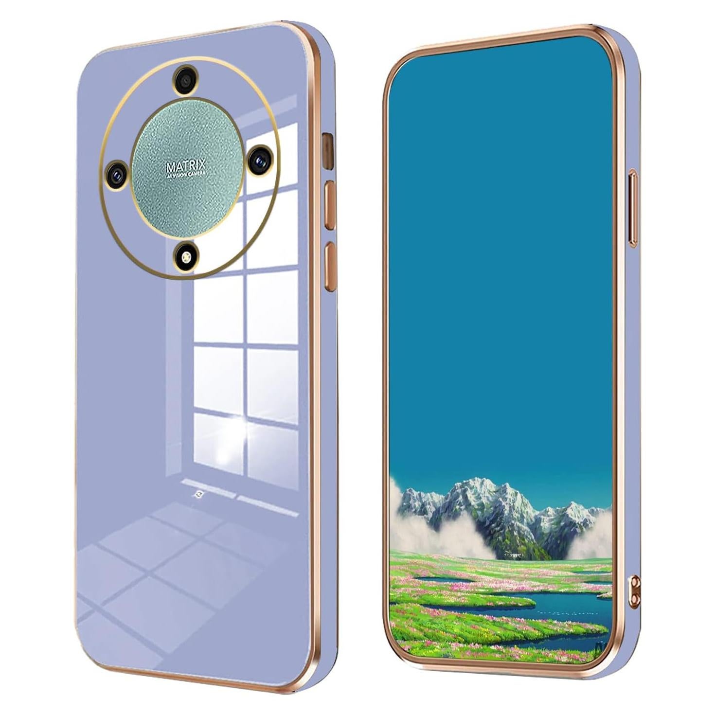 Funda Silicona TPU Honor Magic 5 Lite y X9a - Rosa y Púrpura