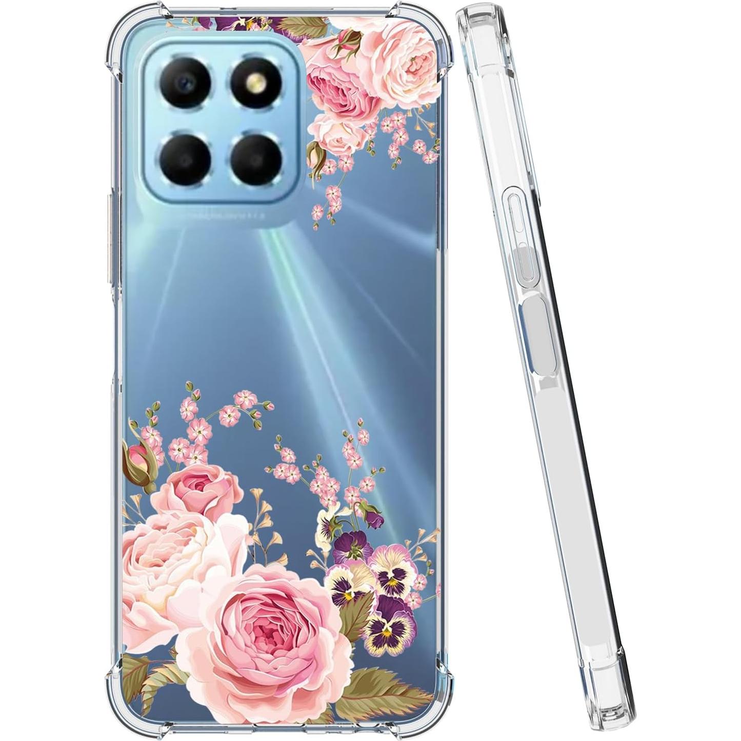 Funda Honor X8 5G / X6 5G / X6 4G / X6S / 70 Lite Floral Rosa