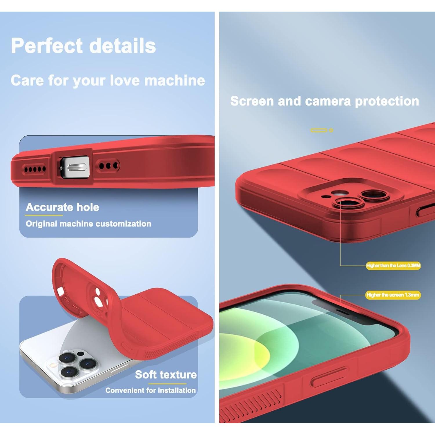 Funda Honor X6 Wousunly Silicona Anti-Fall Roja Ultra Delgada