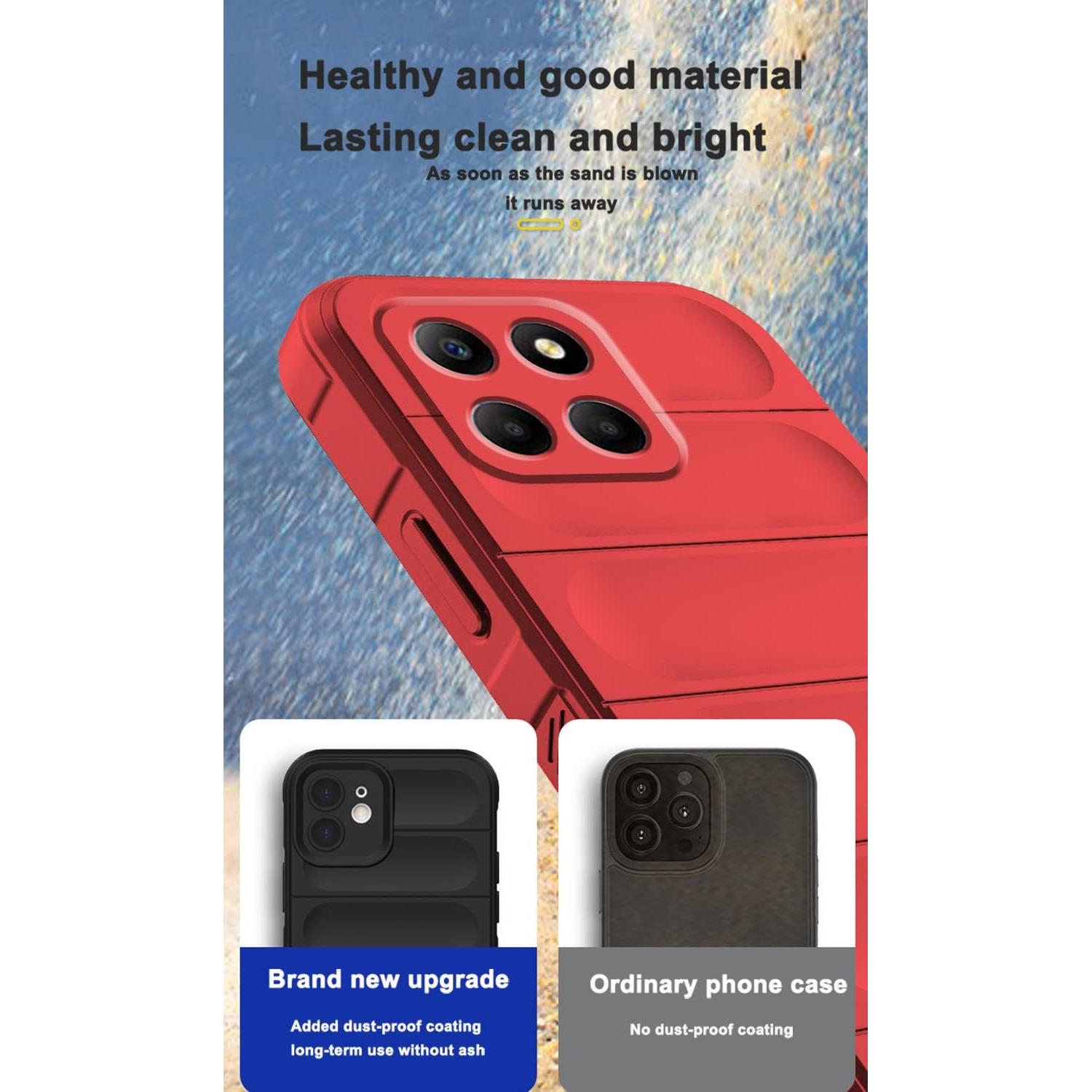 Funda Honor X6 Wousunly Silicona Anti-Fall Roja Ultra Delgada