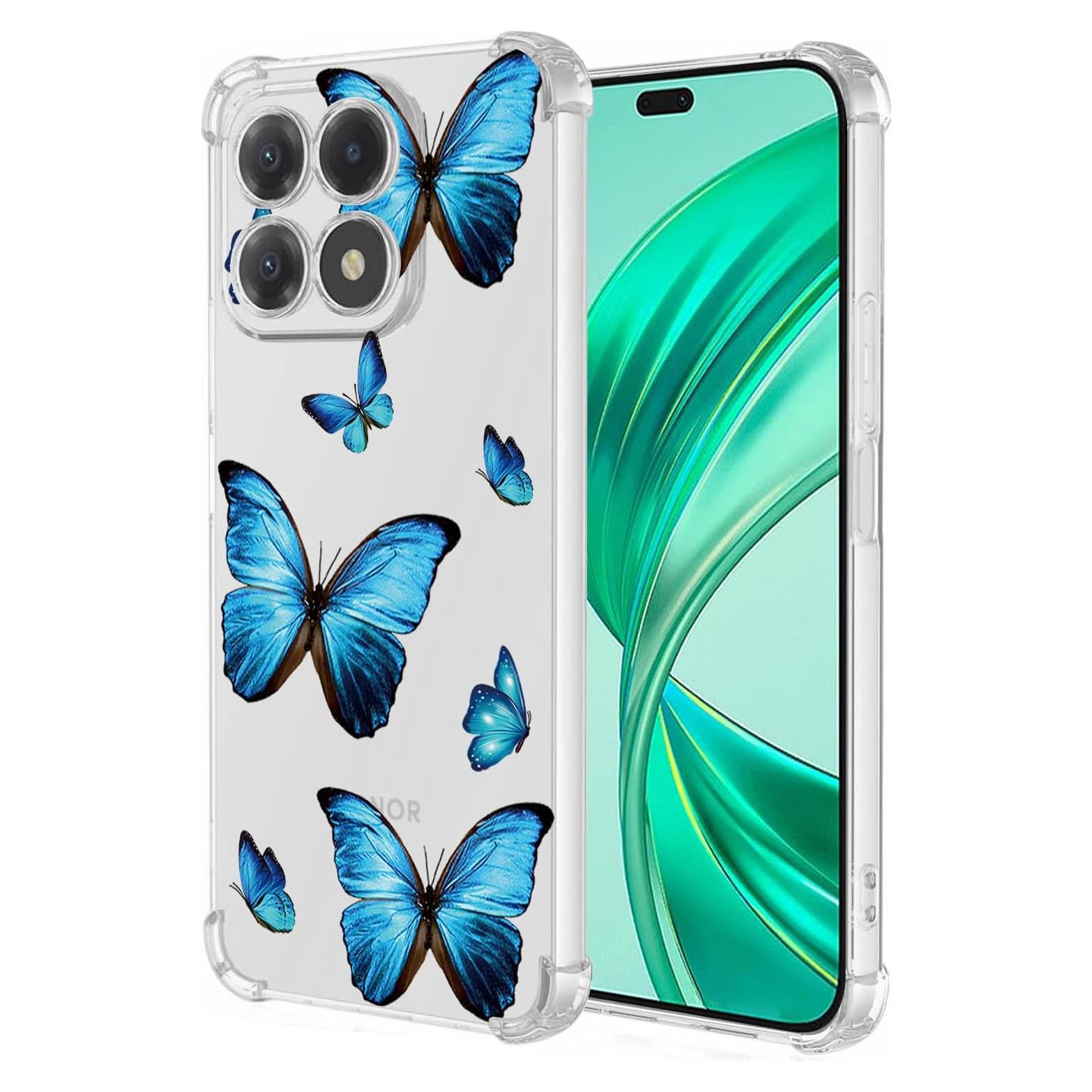 Funda Honor X8A Mariposa Azul TPU Flexible 6.7"