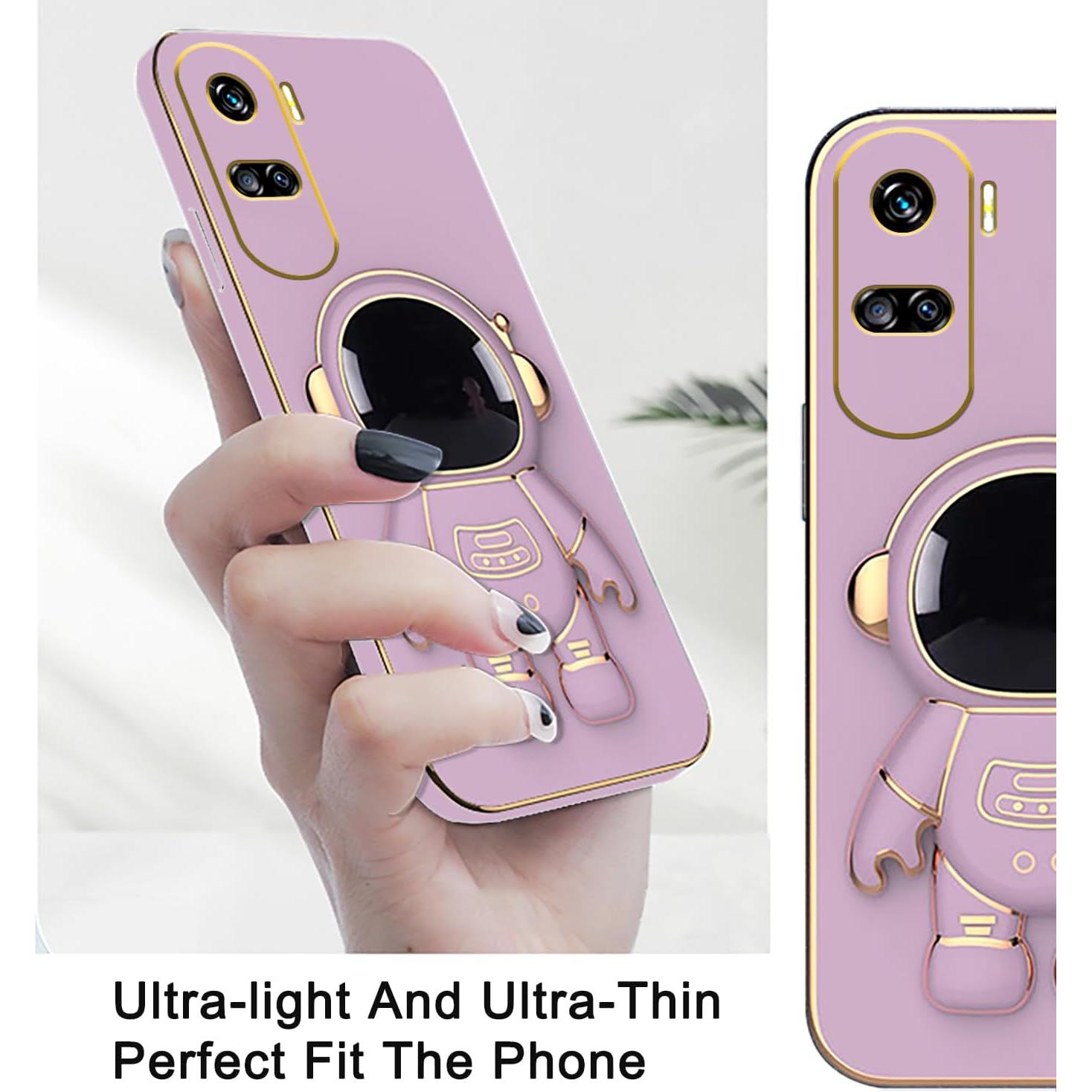 Funda Silicona Honor 90 Lite con Soporte Astronauta Púrpura