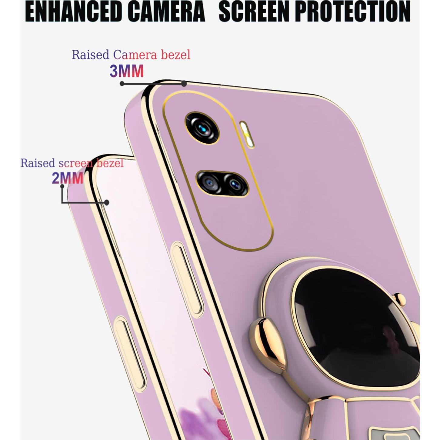 Funda Silicona Honor 90 Lite con Soporte Astronauta Púrpura