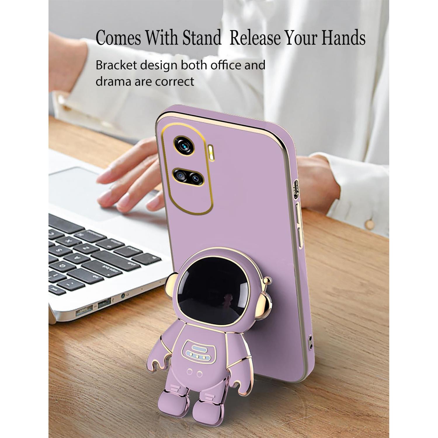 Funda Silicona Honor 90 Lite con Soporte Astronauta Púrpura