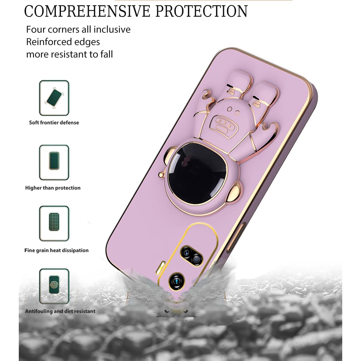 Funda Silicona Honor 90 Lite con Soporte Astronauta Púrpura