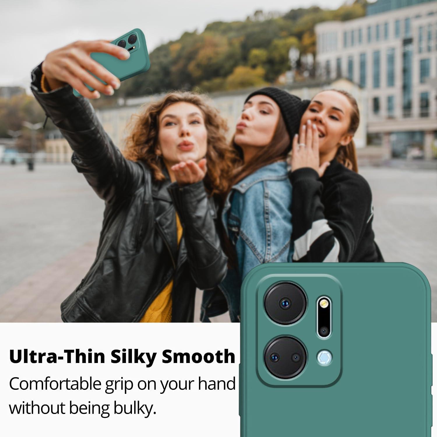 Funda Silicona Honor X7a Verde Oscuro Antichoque Delgado