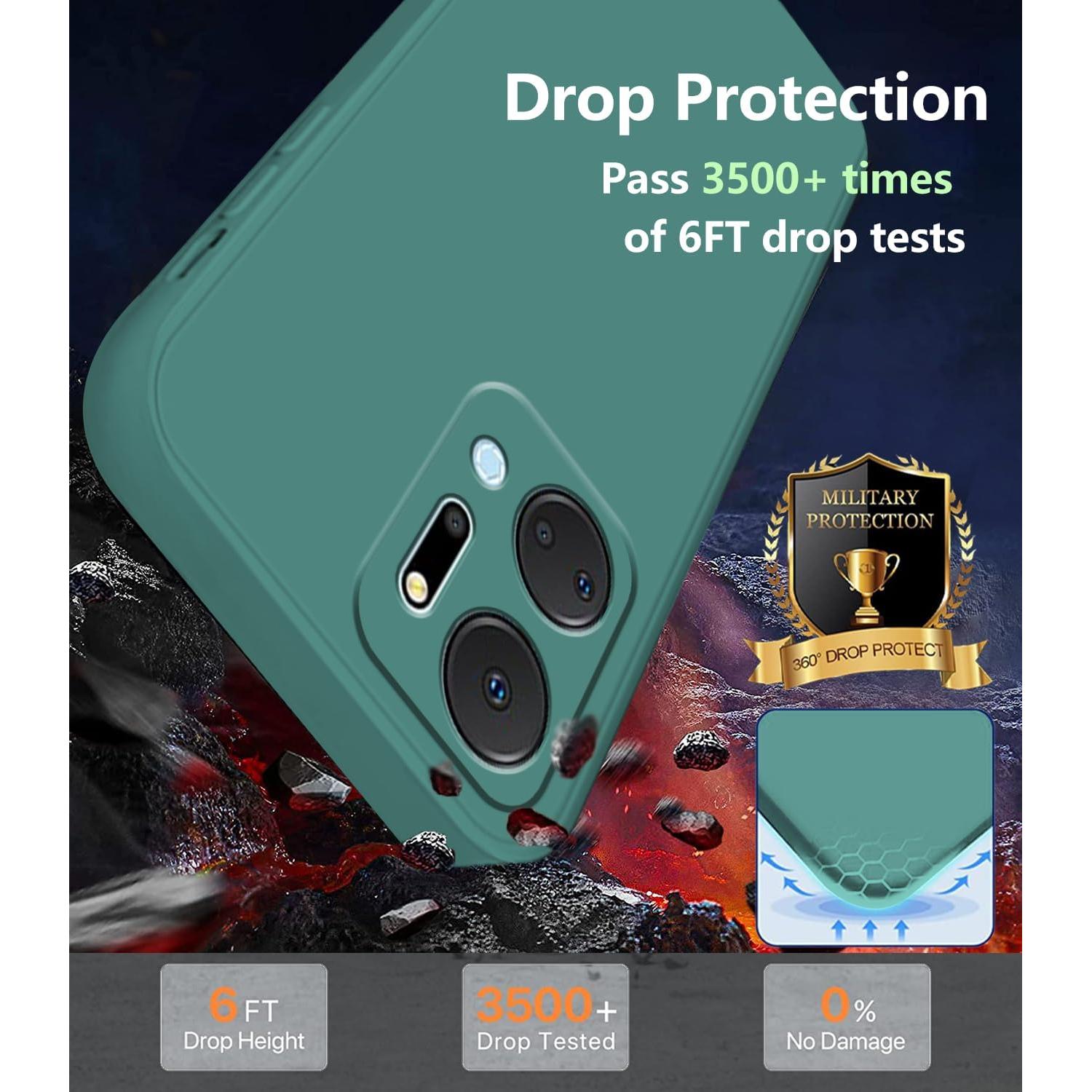 Funda Silicona Honor X7a Verde Oscuro Antichoque Delgado