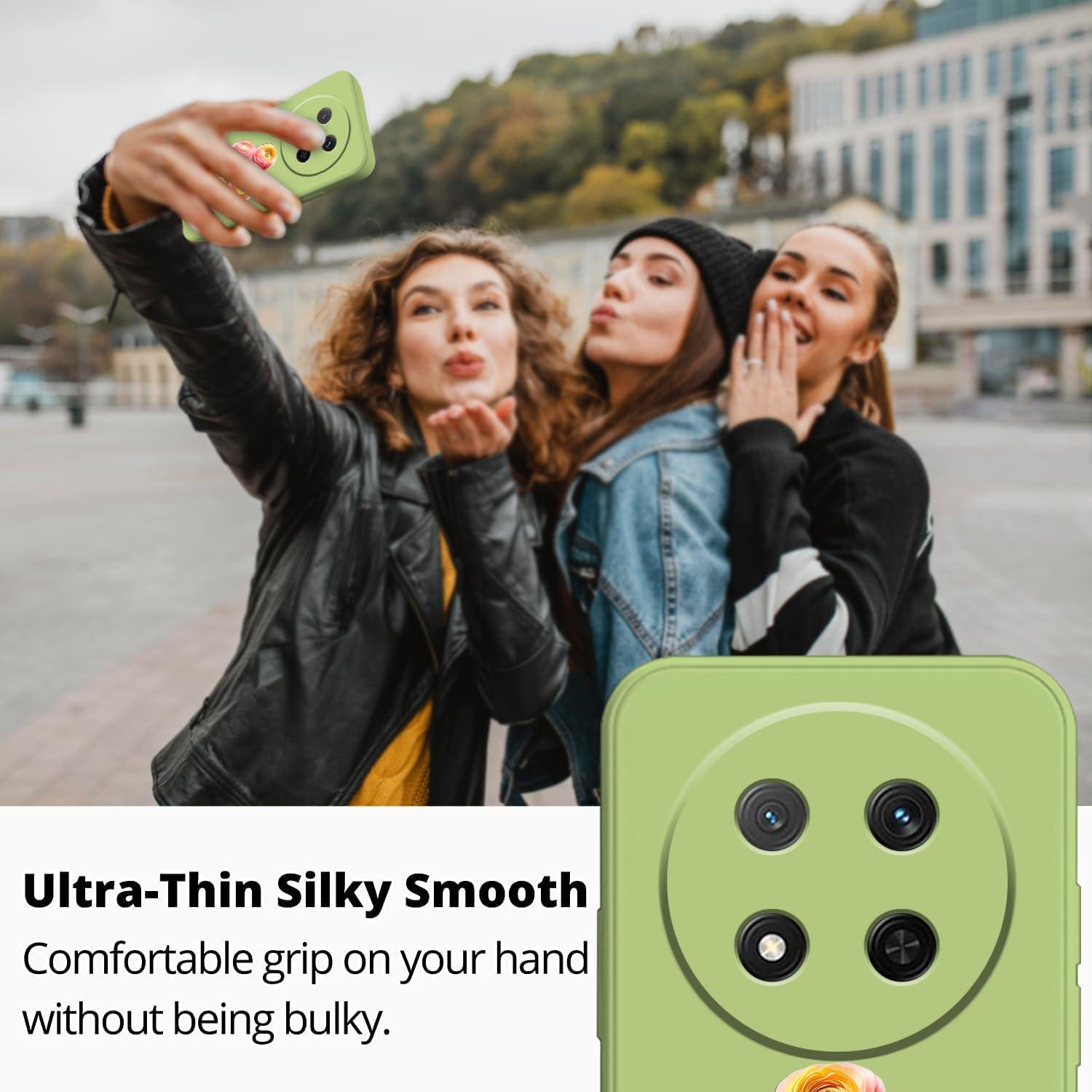 Funda Silicona Honor Magic 7 Lite Floral Verde Ultra Delgado